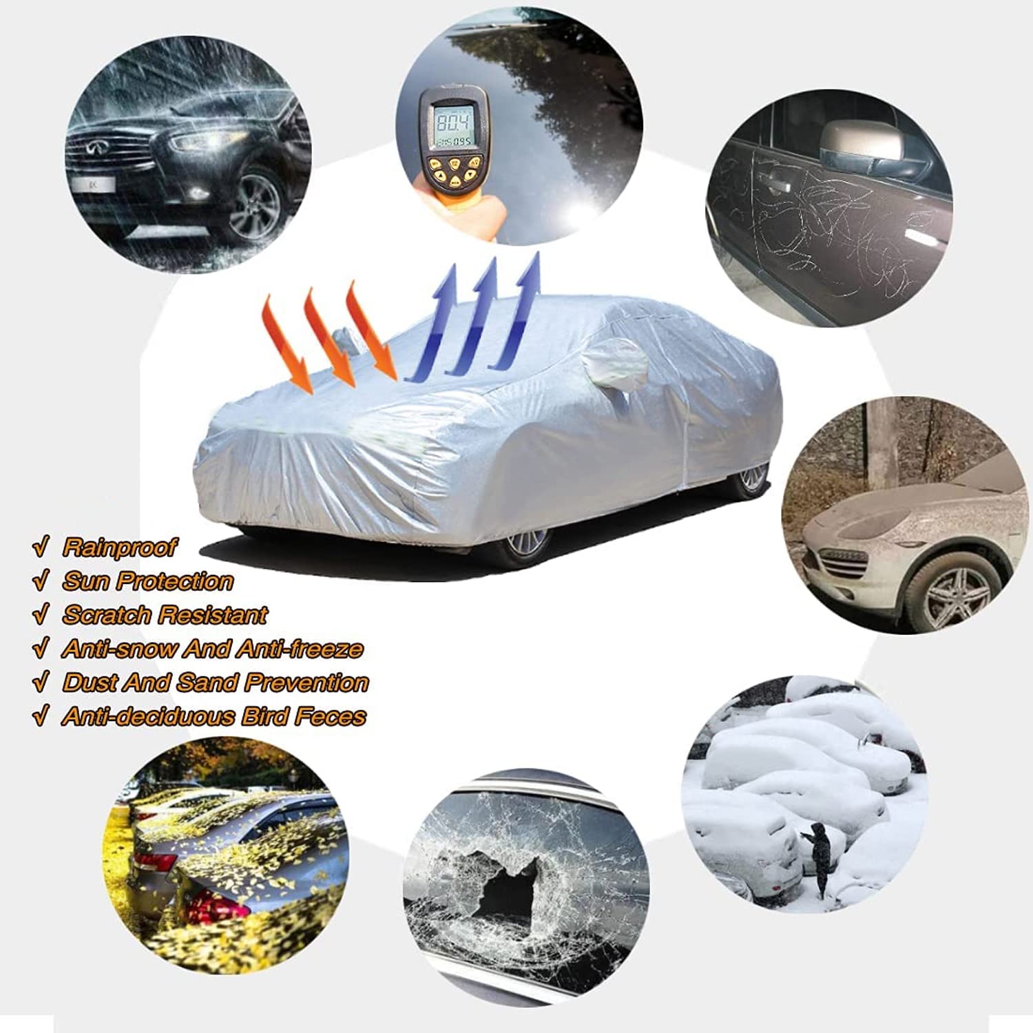 Car Cover Waterproof For Chevrolet Kalos,Lacetti,Epica,Spark Car Cover,Full Car  Cover Breathable Anti-UV Snowproof Rainproof Windproof Car Tarpaulin,With  Reflective Strip (Color : A, Size : WITH CO : : Automotive