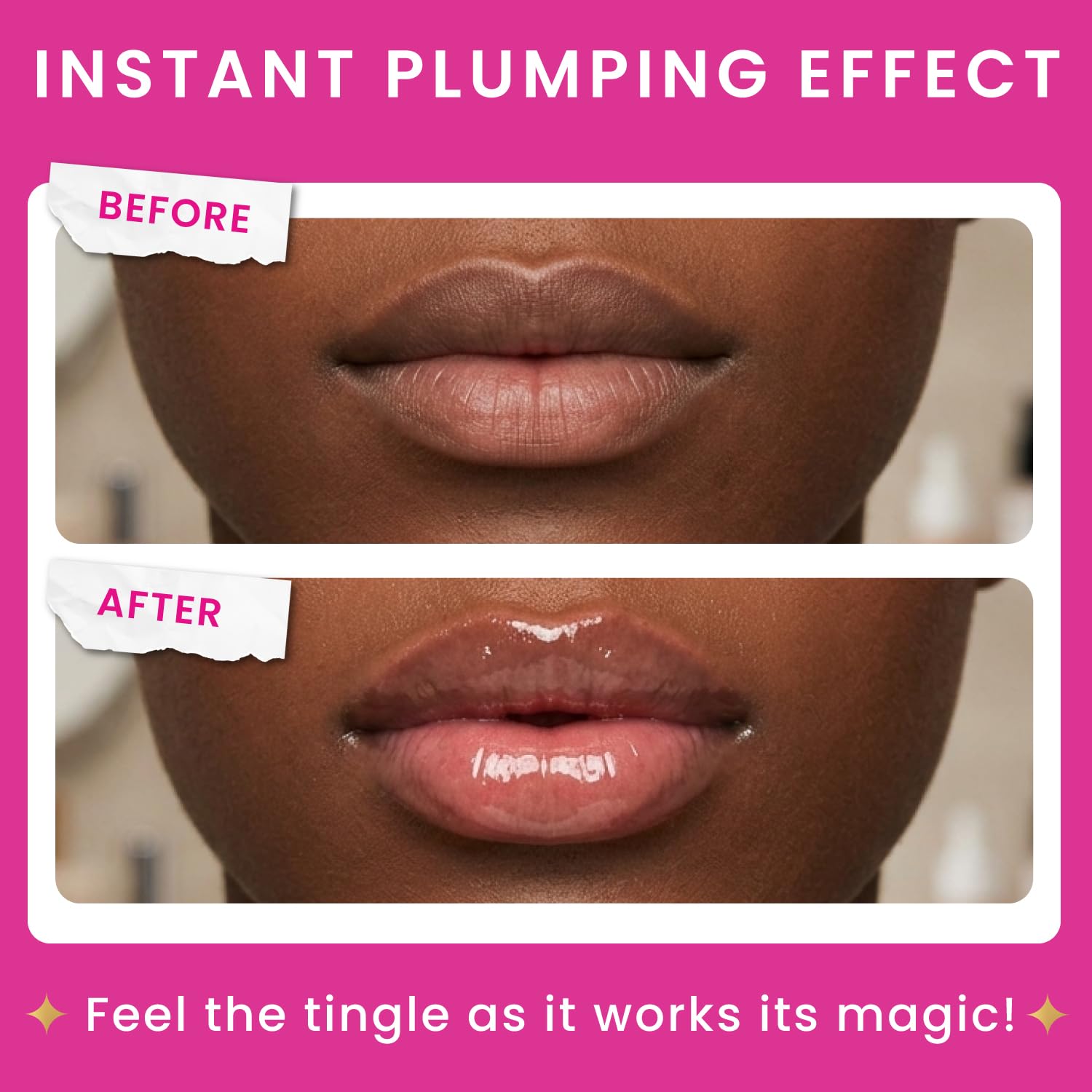 BossUp Cosmetics Extreme Lip Plumper | Instant Plumping Lip Gloss for Fuller Lips | High-Shine Non Sticky Lip Plumper with Tingling Effect | Cruelty Free | 6mL