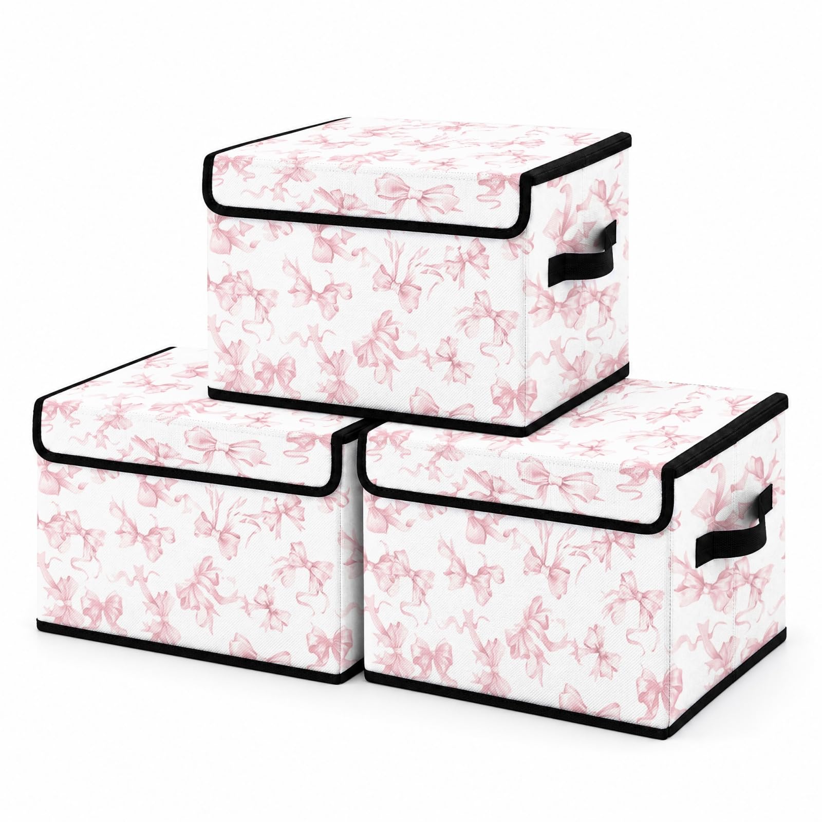 Stackable Clothes Storage Bins with Lids 3 Pack