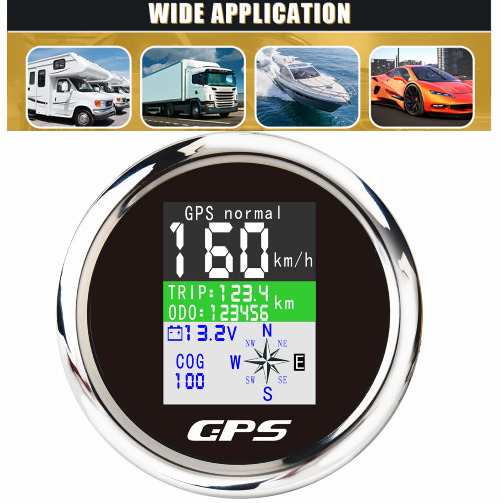 Buy 85MM GPS Speedometer Gauge Digital Waterproof Boat MPH Speedometer