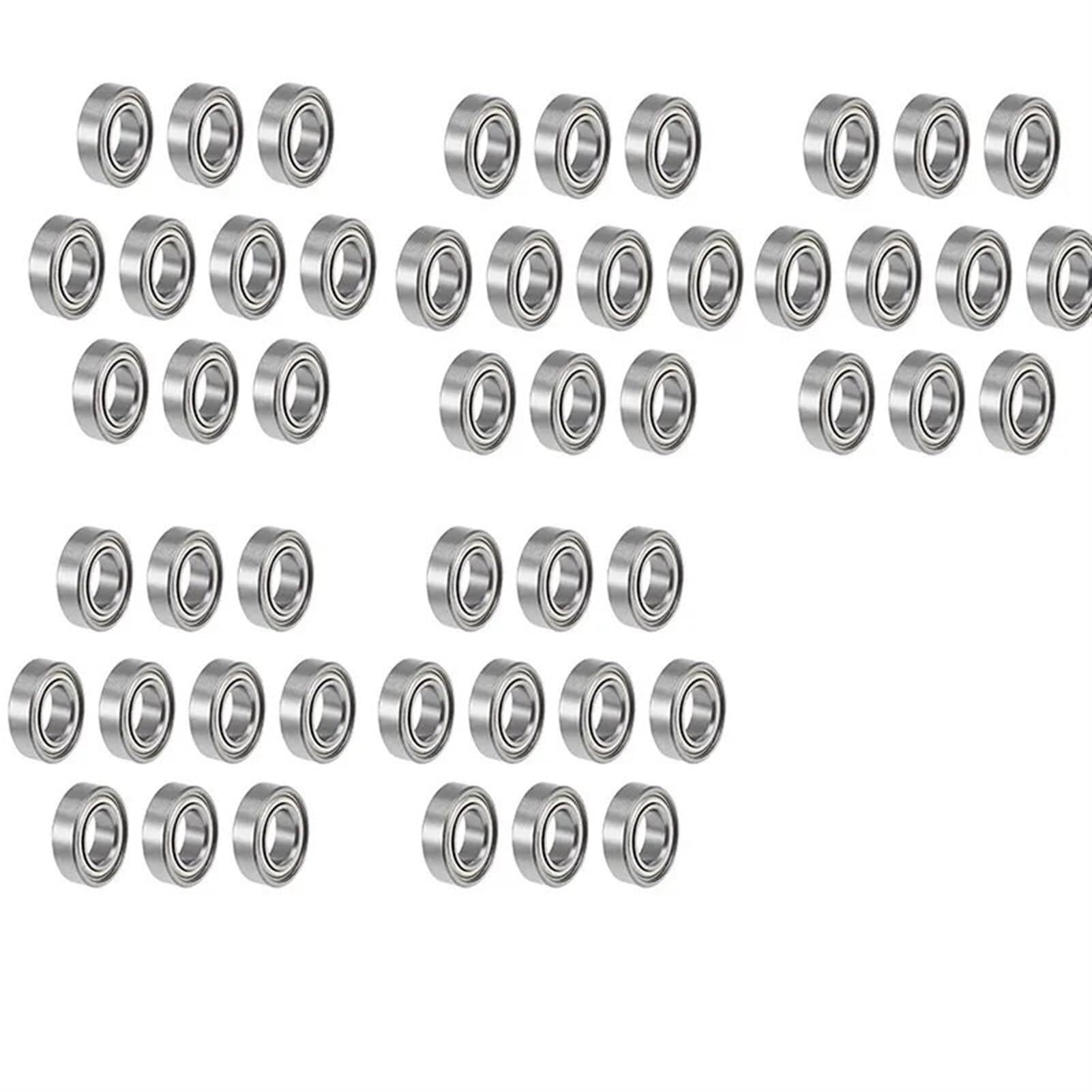Lagersatz, Rillenkugellager, 50 Stück, Lager 2 x 5, mm, MR52ZZ, MR62ZZ, MR63ZZ, MR72ZZ, MR73ZZ, MR74ZZ, 4 7, doppelt geschirmt, ABEC-3-Lager (Größe:, mm)(Mr63zz 3x6x2.5mm)
