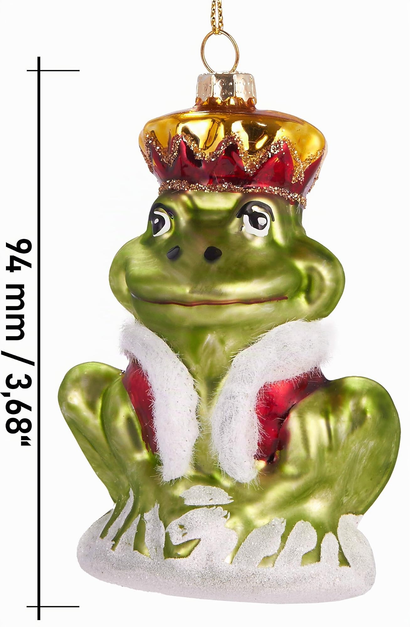 BRUBAKER 3-teiliges Baumkugel Set Frosch Märchen - Handbemalte Weihnachtskugeln Froschkönig, Prinz beim Antrag und Prinzessin - Mundgeblasener Christbaumschmuck aus Glas - Baumschmuck Lustig