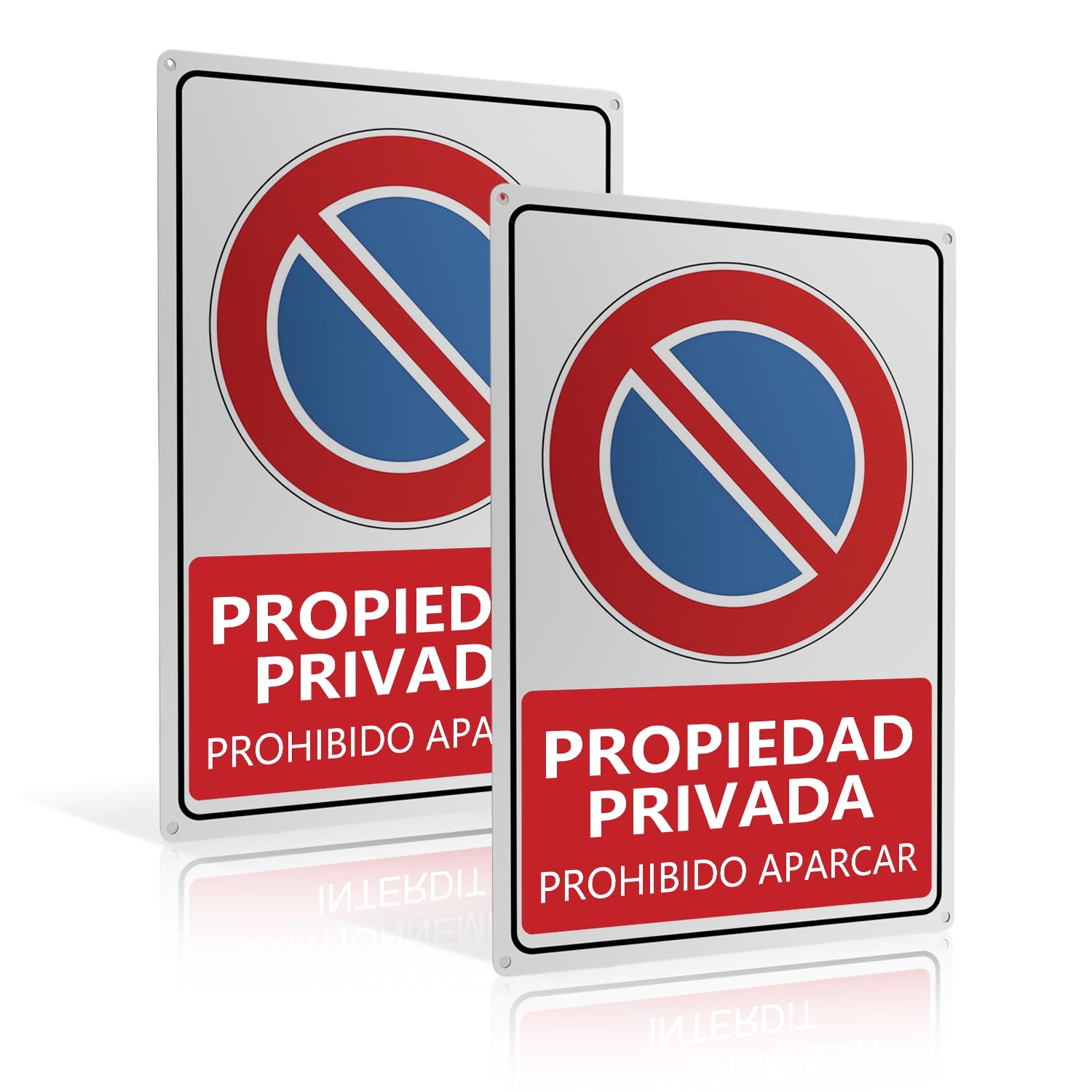 REIGY 2 Piezas Cartel Propiedad Privada Prohibido Aparcar Alumini...