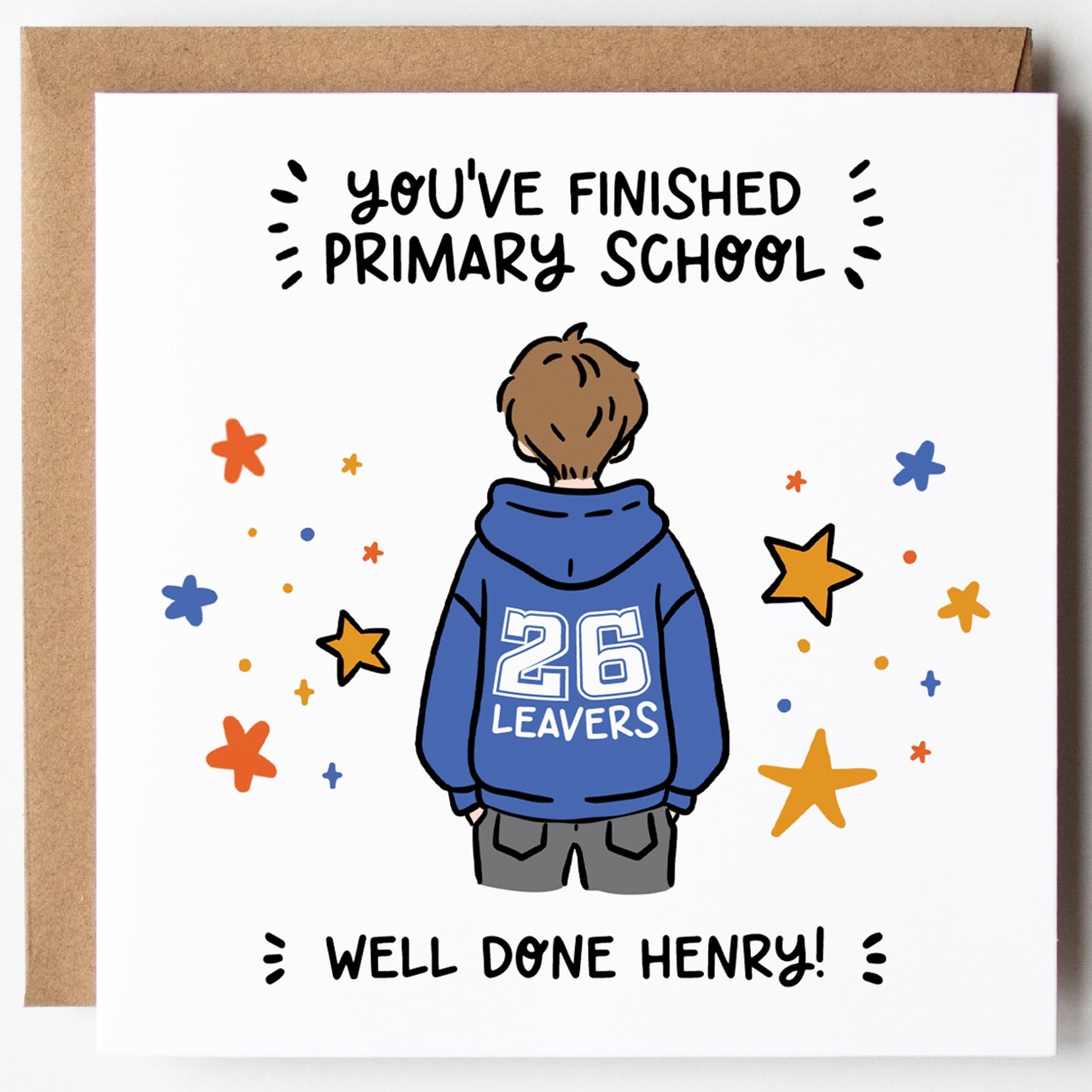Boys Primary School Leavers Card • Personalised Congratulations School Leaver Card for Boys • Finished Primary School Card • Year 6 End of School Gift • Choose Hair Colour
