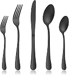 Silverware Set 40-Piece Flatware Set E-far Stainless Steel Eating Utensils Service for 8 Dinner Knives/Forks/Spoons Simple & Classic Design Mirror Polished & Dishwasher Safe