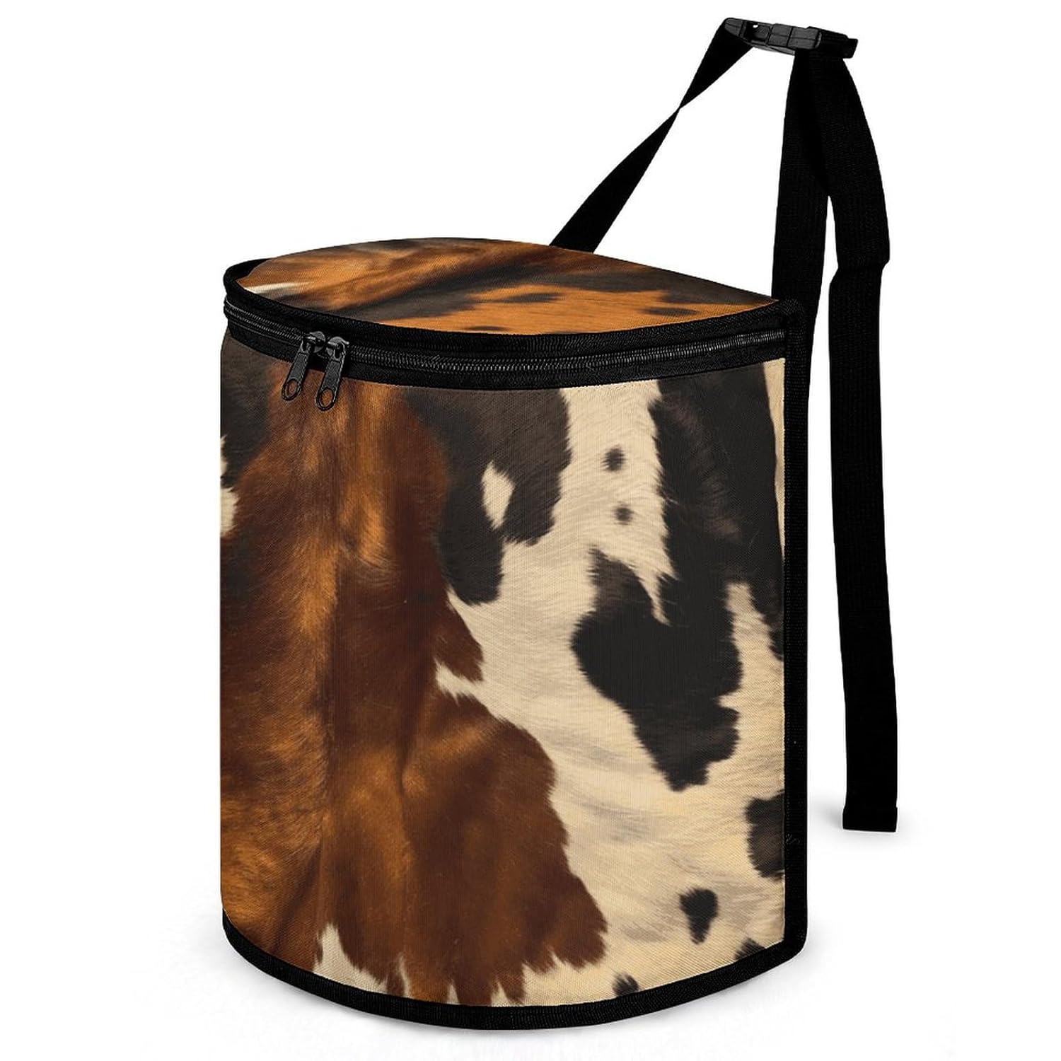 Hanging Car Trash Bag Abstract Cow Skin Printed Car Garbage Storage Bag Leakproof Car Trash Can Portable Garbage Storage Bags