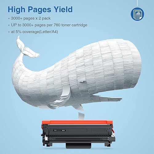 Miniatura 9 de TOKYOINK Paquete de 2 cartuchos de tóner de repuesto 58a negro CF258A (con chip) Fácil de instalar Compatible con HP 58A 58X CF258X CF258A Texto