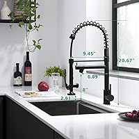 Vista 5 de Fapully - Grifo de cocina negro, grifo de fregadero de cocina comercial extraíble con rociador