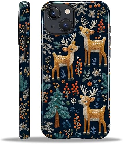 Miniatura 11 de Funda para iPhone 15 Pro Max, Diseño Floral Bohemio con Bordado Sintético - Protección Dual Híbrida Silicona + PC Duro Resistente a Golpes Funda