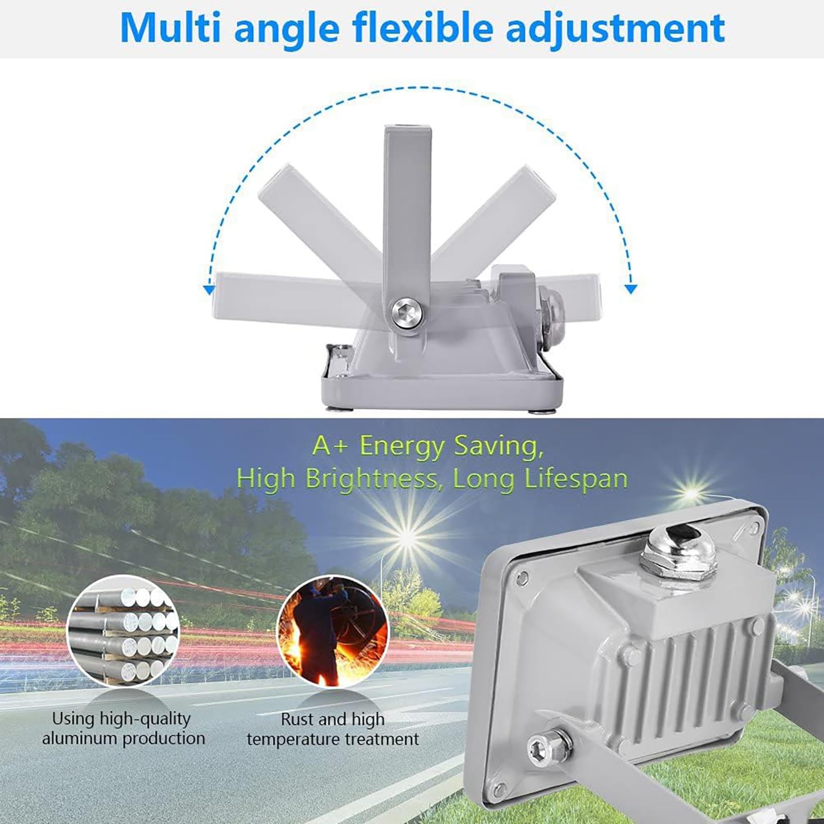 Foco Led de 10 W y 6000 K, 12-24 V CC, Ip65, Resistente Al Agua, de Seguridad, Apto for Patios, Parques, Estanques y Estacionamientos.(6pcs)