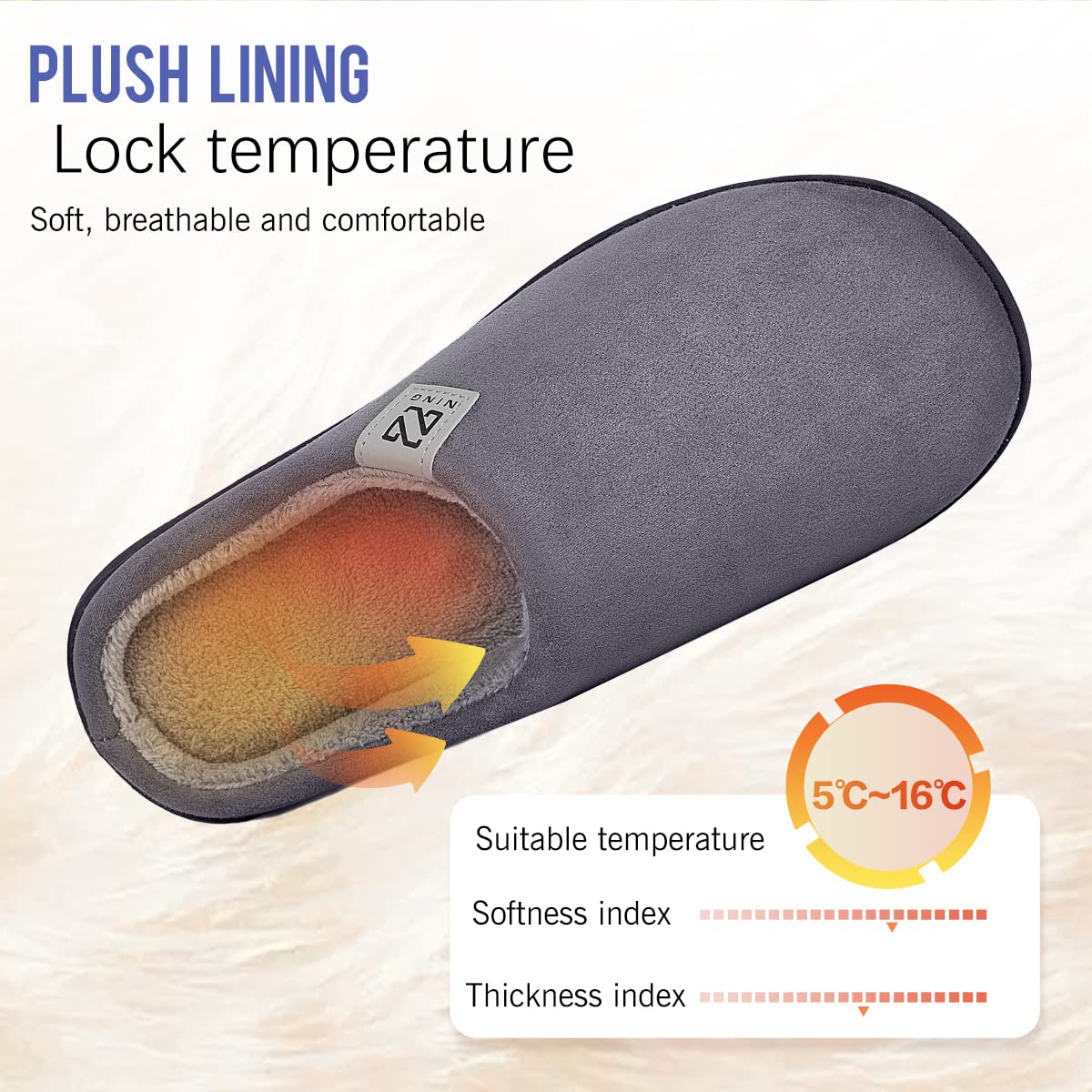WateLves Pantofole Uomo Unisex Donna Antiscivolo Scarpe Inverno Peluche Morbido Ciabatte in Memory Foam