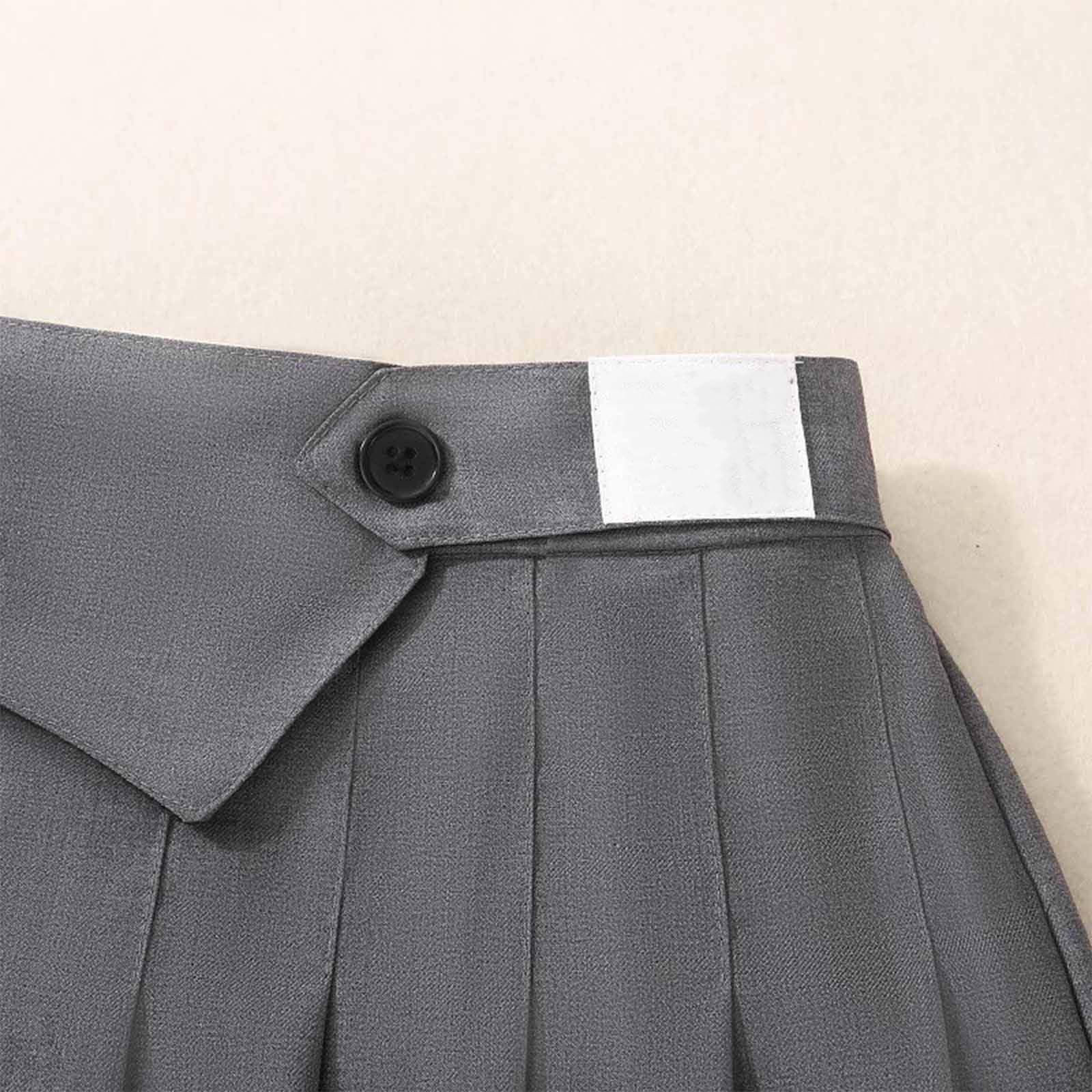 Générique Jupe d'été plissée pour Filles, Style Classique Scolaire, Jupe Courte trapèze épurée, idéale au Quotidien. (Grey, 4-5 Years)