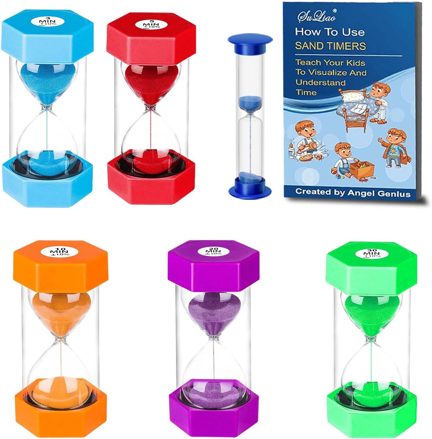 Produktbild von Maxi Sanduhr 10 Minuten - Große Zahnputzuhr Für Kinder 16cm Hoch