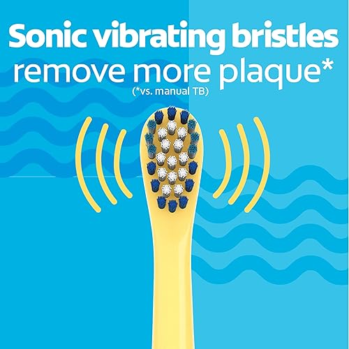 Miniatura 24 de Colgate Cepillo de dientes alimentado por batería para niños, cepillo de dientes con batería AA incluida, cerdas extra suaves, mango plano