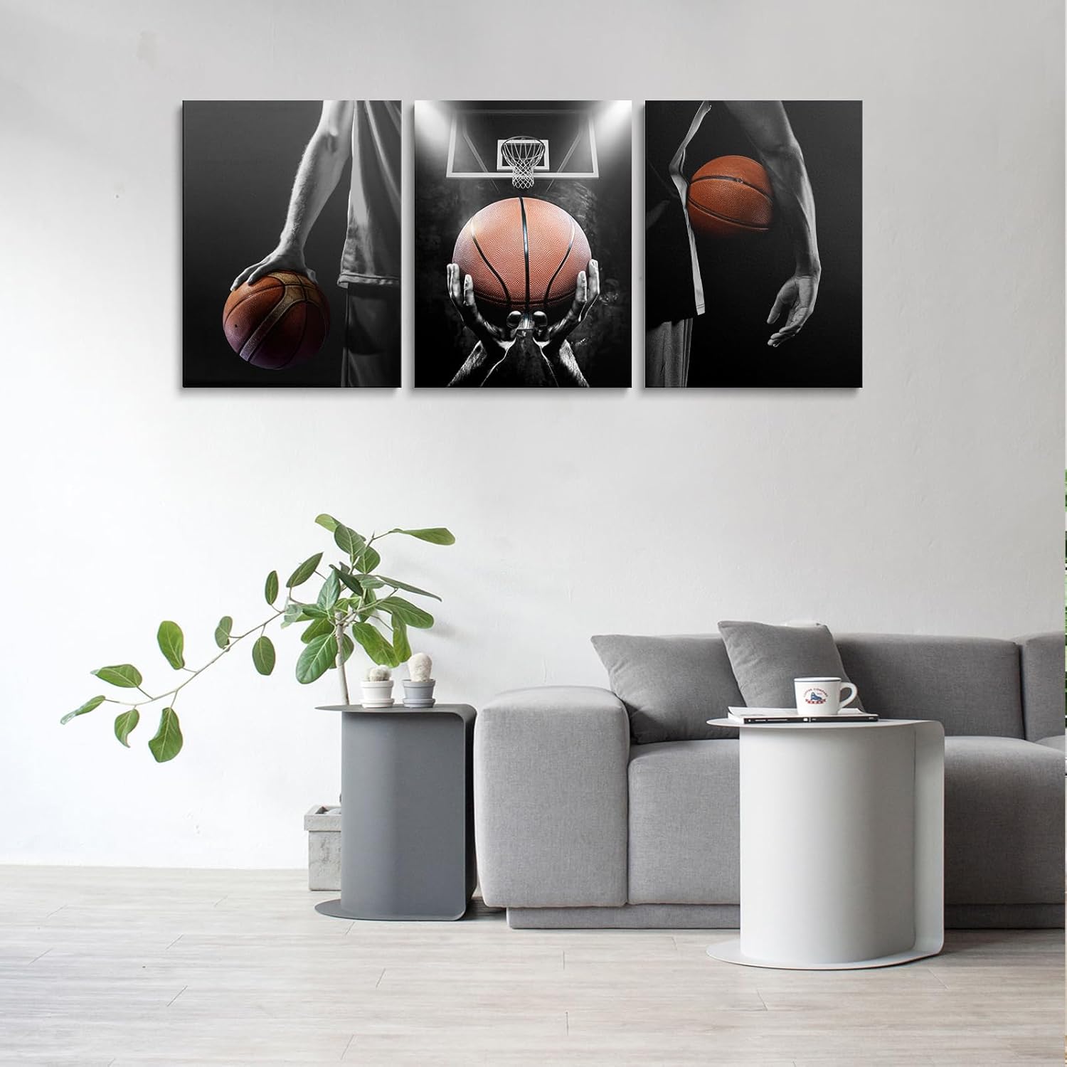 Luxey Aura Black and White Basketball Wall Art Sports Picture Basketball Poster Framed Gift for Boy's Bedroom Gym Decor Gifts to Basketball Player - Image 4