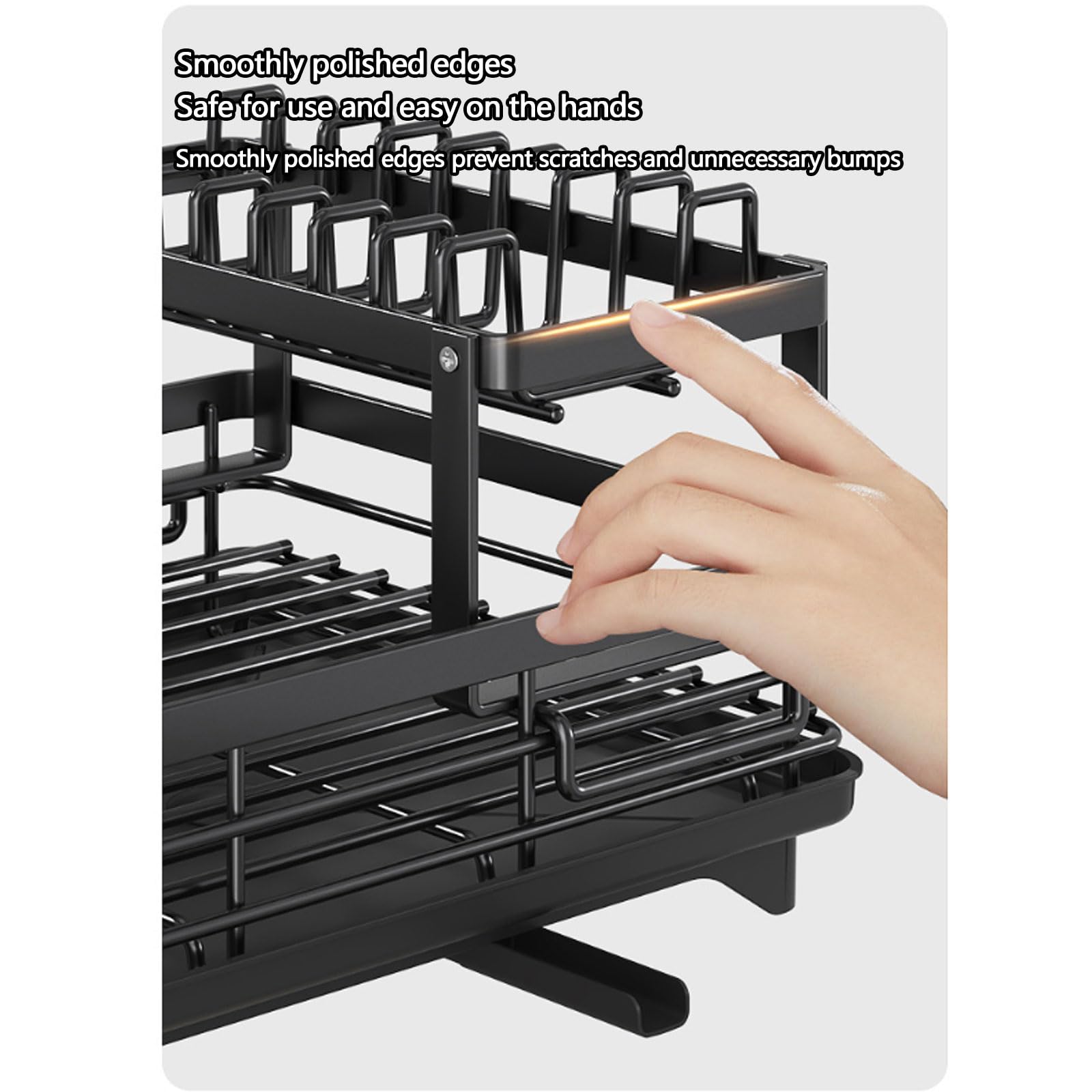 Multifunktionaler Geschirrtrockner, Verstellbarer Geschirrtrockner Mit Integriertem Abflusssystem, Platzsparender Utensilien- Und Geschirrorganizer Für Die Küche.