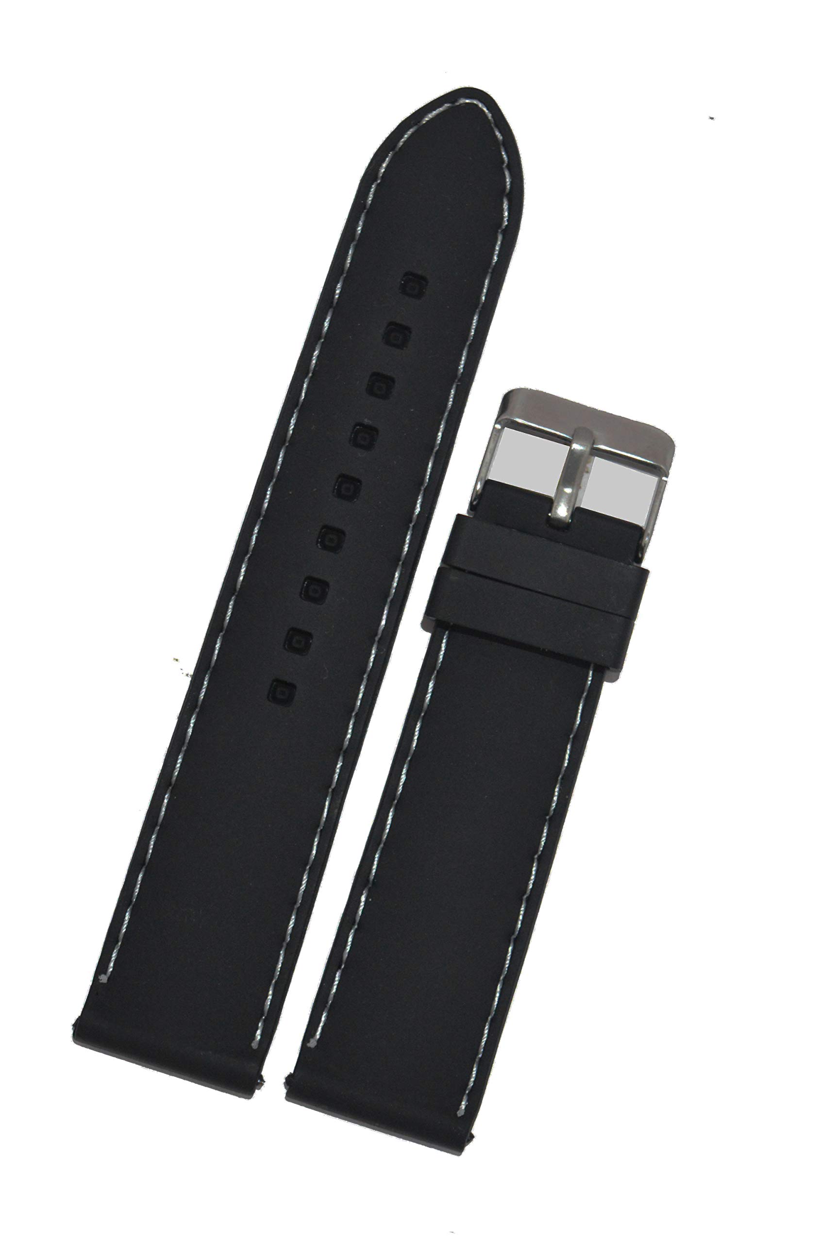 SURU® 20MM White Stitch Silicone Watch Strap / Watch Band (Width- 20mm /Colour- Black) D666 (B08WLX2LCR) Amazon Price History, Amazon Price Tracker