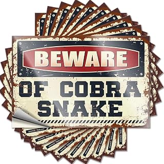 Bumper Stickers Beware of Cobra Snake Funny Sticker 10 Pcs Tool Box Stickers Stickers Car(12X18CM)