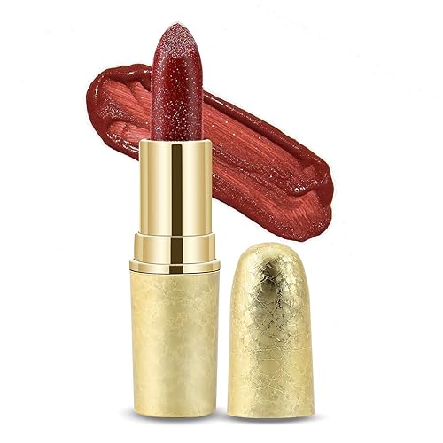 Boobeen Bálsamo labial hidratante con purpurina para labios brillante, color de labios antiadherente, fórmula altamente pigmentada que da acabado