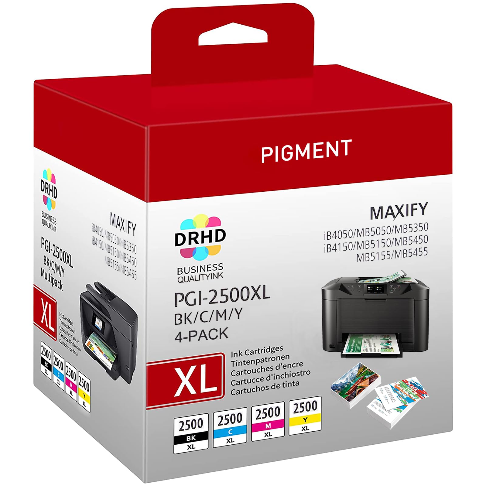 4X PGI-2500XL Kompatibel mit Canon 2500XL Multipack für Canon Maxify MB5150