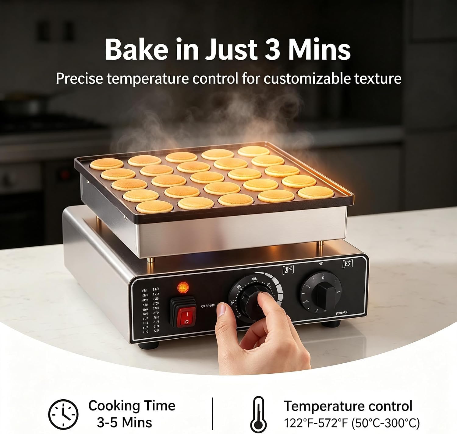 Appareil électrique à 25 Trous pour takoyaki et crêpes, 900 W