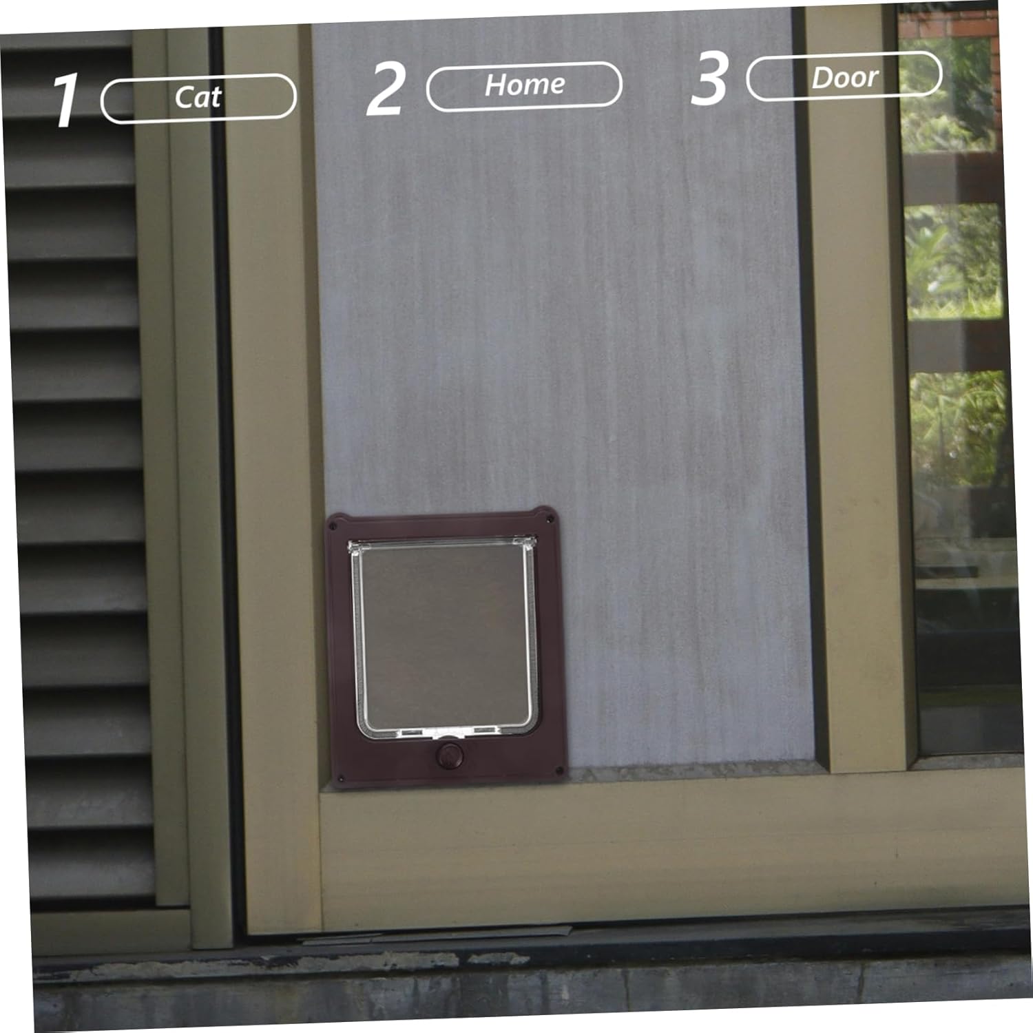 Lockable Pet Door Flap for Cats Dogs Small Abs Cat Door Weatherproof Easy to Install Indoor Exterior Use