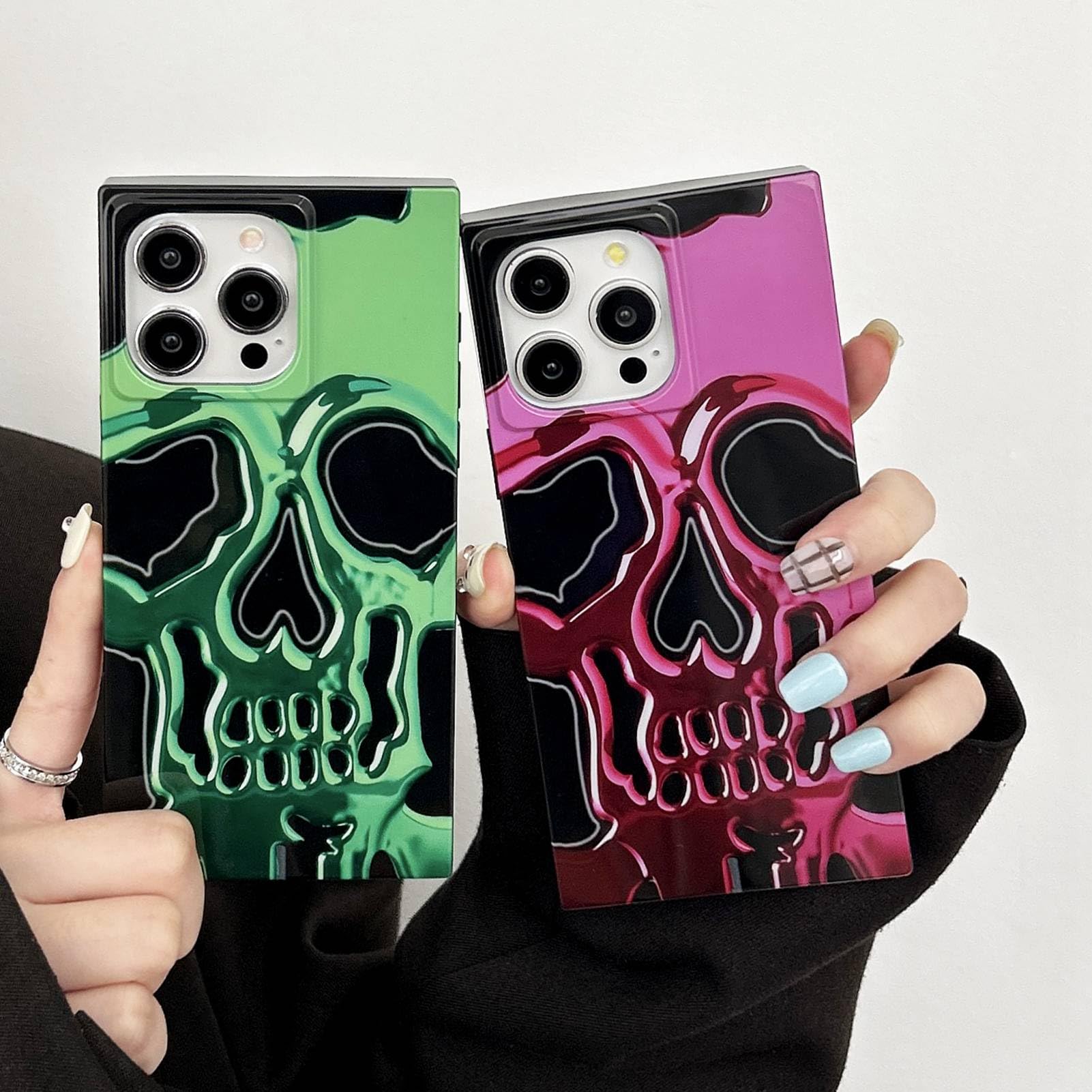 Amazon.com: Skull Print Cool Rectangle Phone Case for iPhone 15