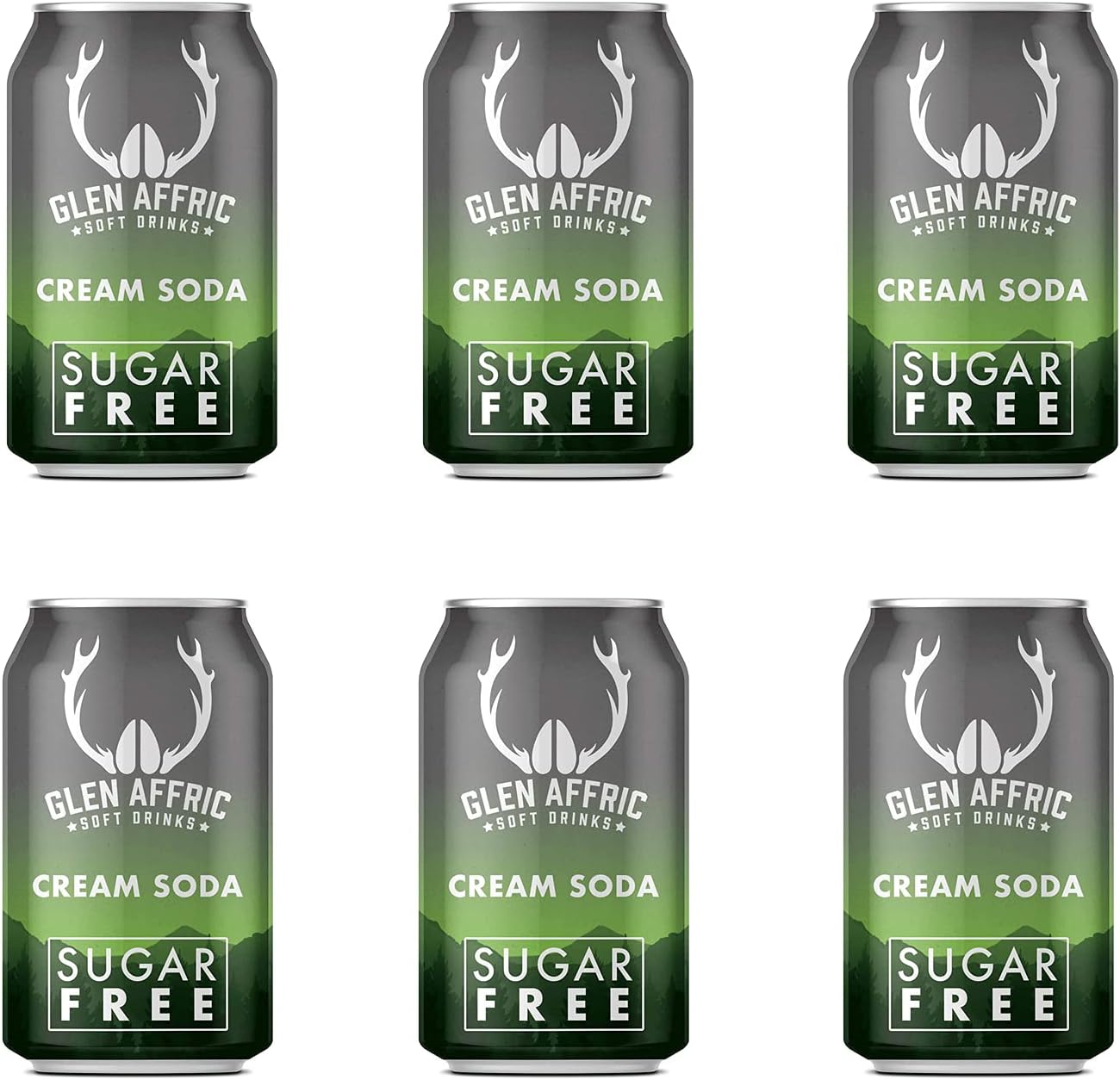 Glen Affric Brewery Craft Soda (330ml x 12 Cans), Non-Alcoholic Sugar Free Fizzy Drink, Only Natural Flavours, Zero Calories, Zero Sugar and Zero Carbs (Cream Soda)