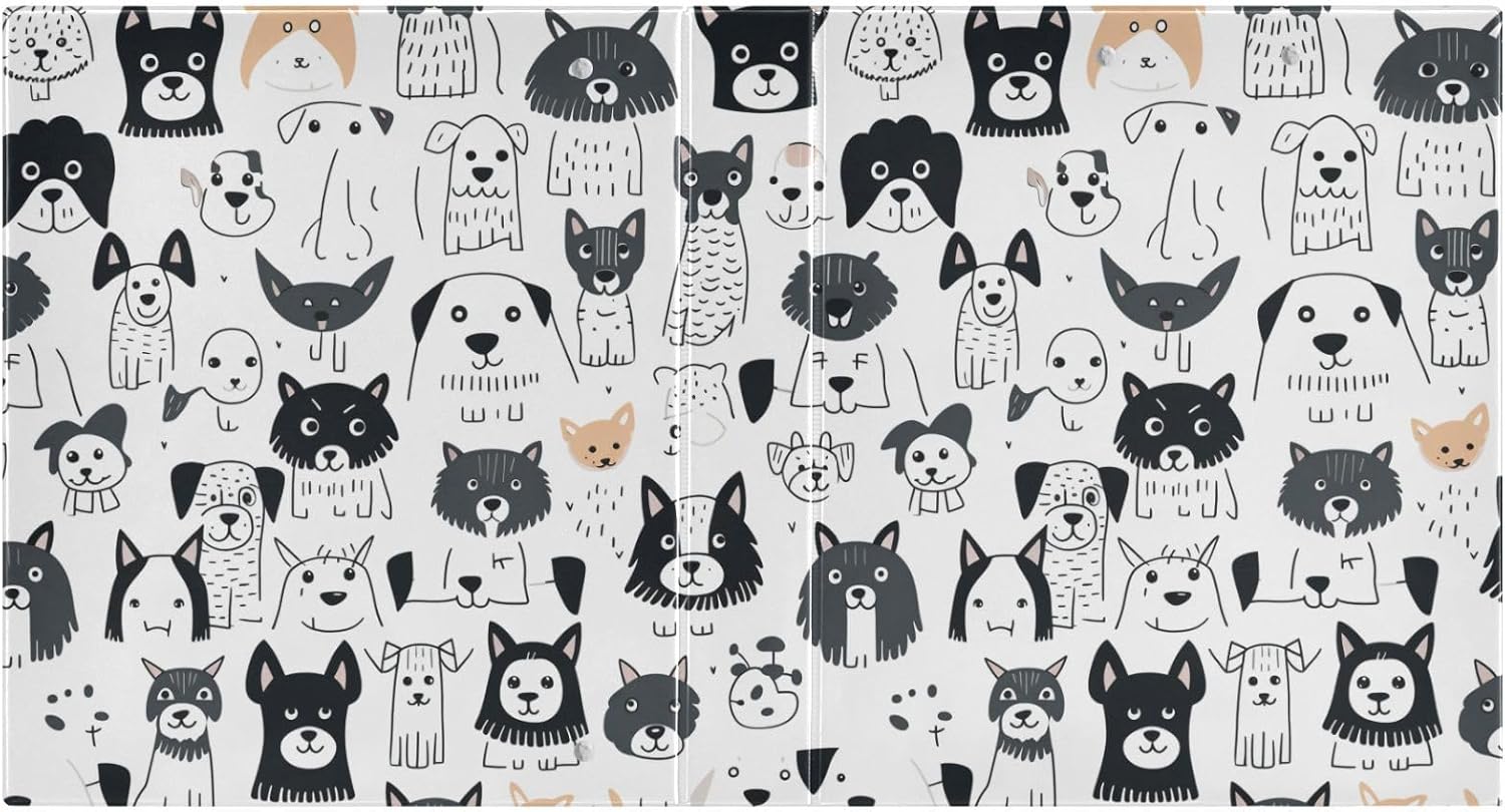 ALAZA Kawaii Puppy Print Dog 3 Ring Binder 1.5 Inch Three Ring Office Binders w/clipboard & 3 Pockets, Hold 200 Sheets, 1pc