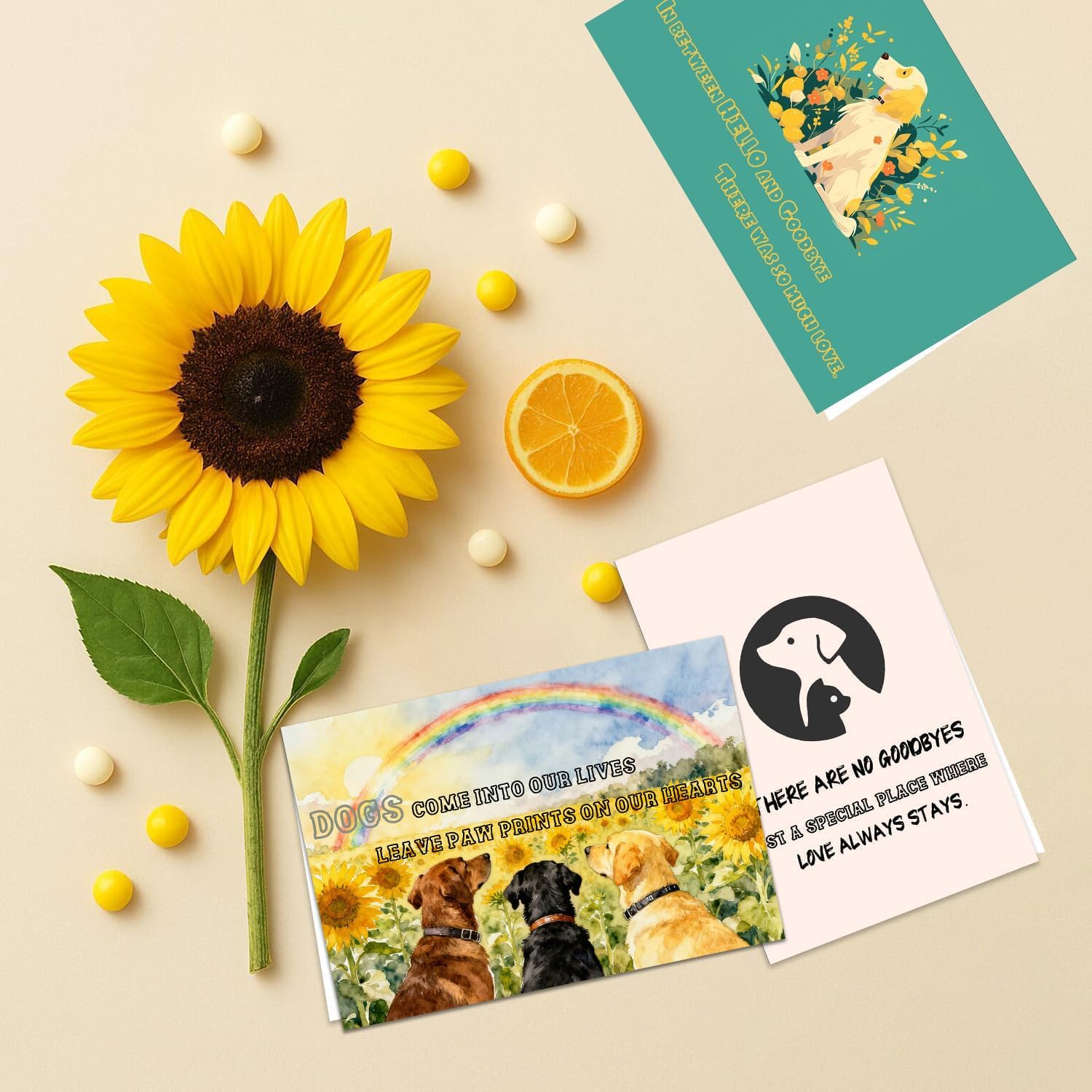 150 Pcs Pet Sympathy Cards with Envelopes and Stickers,10 designs 6 x 8 inch for Loss of Pet Dog and Cat with Paw & Heart Loss of Dog Condolence Cards Bulk Pets Bereavement Gifts with Heartfelt Healing Message Design with Printed Message Inside (For dogs and cats) - Image 3