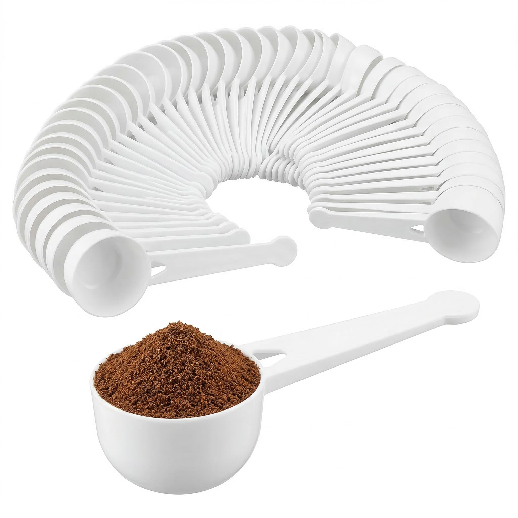 Hemoton Lot de 100 cuillères à café en plastique pour grains de café, lait, poudre de fruits, cuillères de cuisine en poudre - Blanches