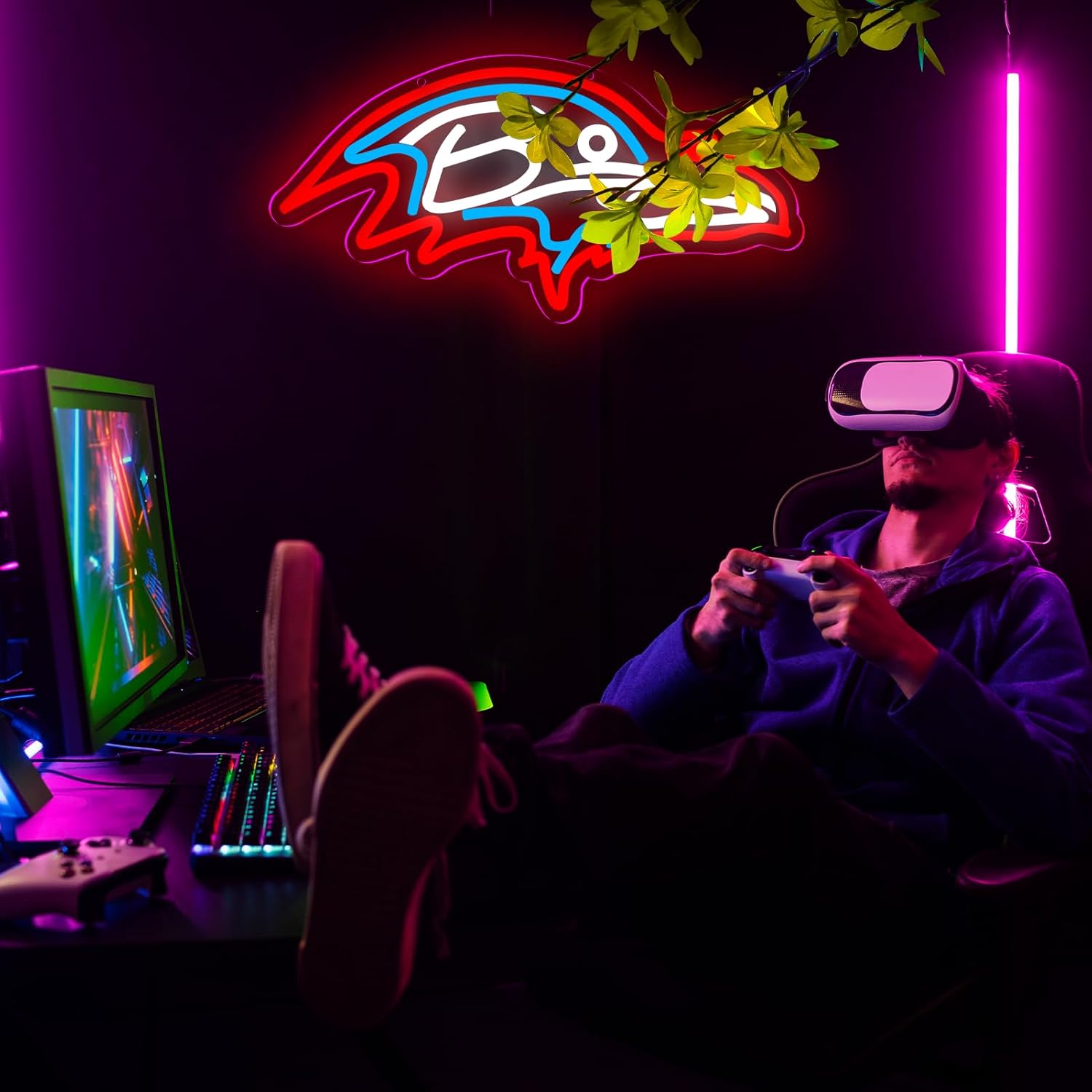 Rugby Neon Sign for Wall Decor,Crow Led Neon Lights for Man Cave、Game Room、Garage、Bedroom and Bar,Birthday、Christmas gifts for Football fan - Image 6