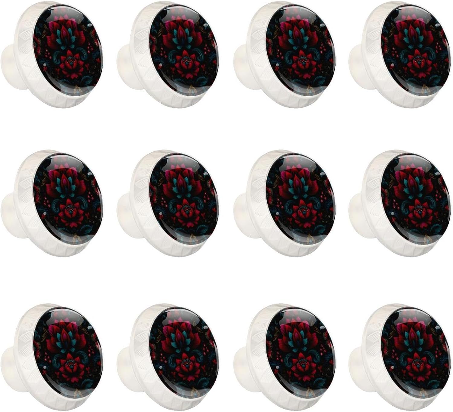 Black Base Vintage Boho Furniture Knobs, Sturdy Cabinet Pulls with Screws for Home Renovation