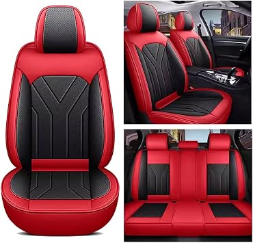 Seat Covers Full Set for BMW E46 E90 3 Series E21 E30 E36 E91 E92 E93 3 Touring,Leather Seat Covers, Car Seat Covers Full Set 5 Seats, 5D Foam Back Support, Leather Car Seat Cushion Super BreathableD