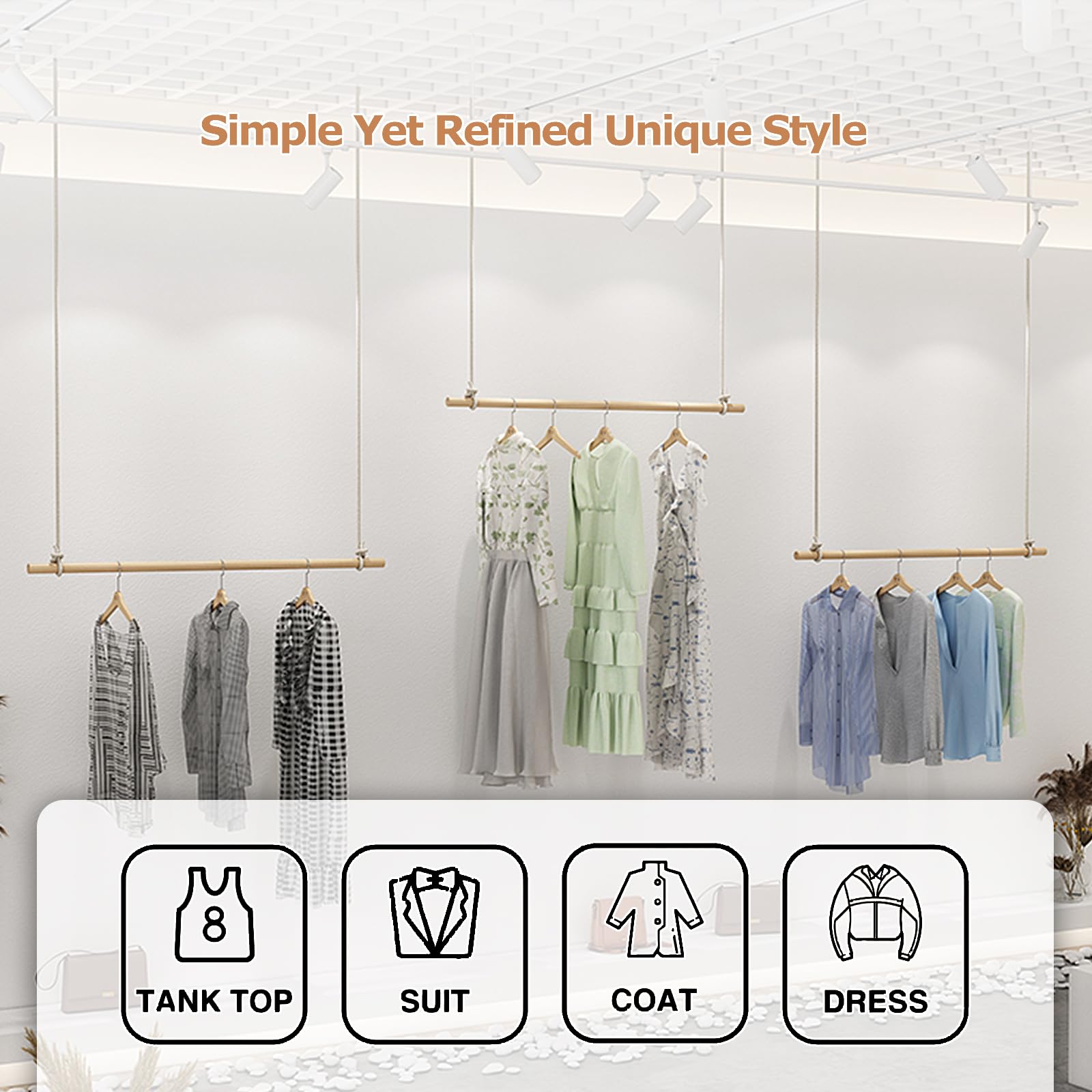 unho Wandgemonteerde kledingrail: industriële pijpkleding hangstang
