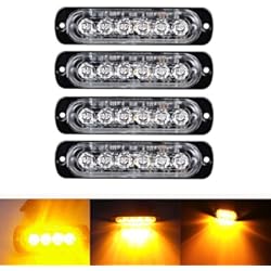 Luces Neon Para Auto Ricoy - Barra ultrafina de luz de emergencia con 6 LED amarillas. 12-24 V. Para coche, barco, remolque, caravana