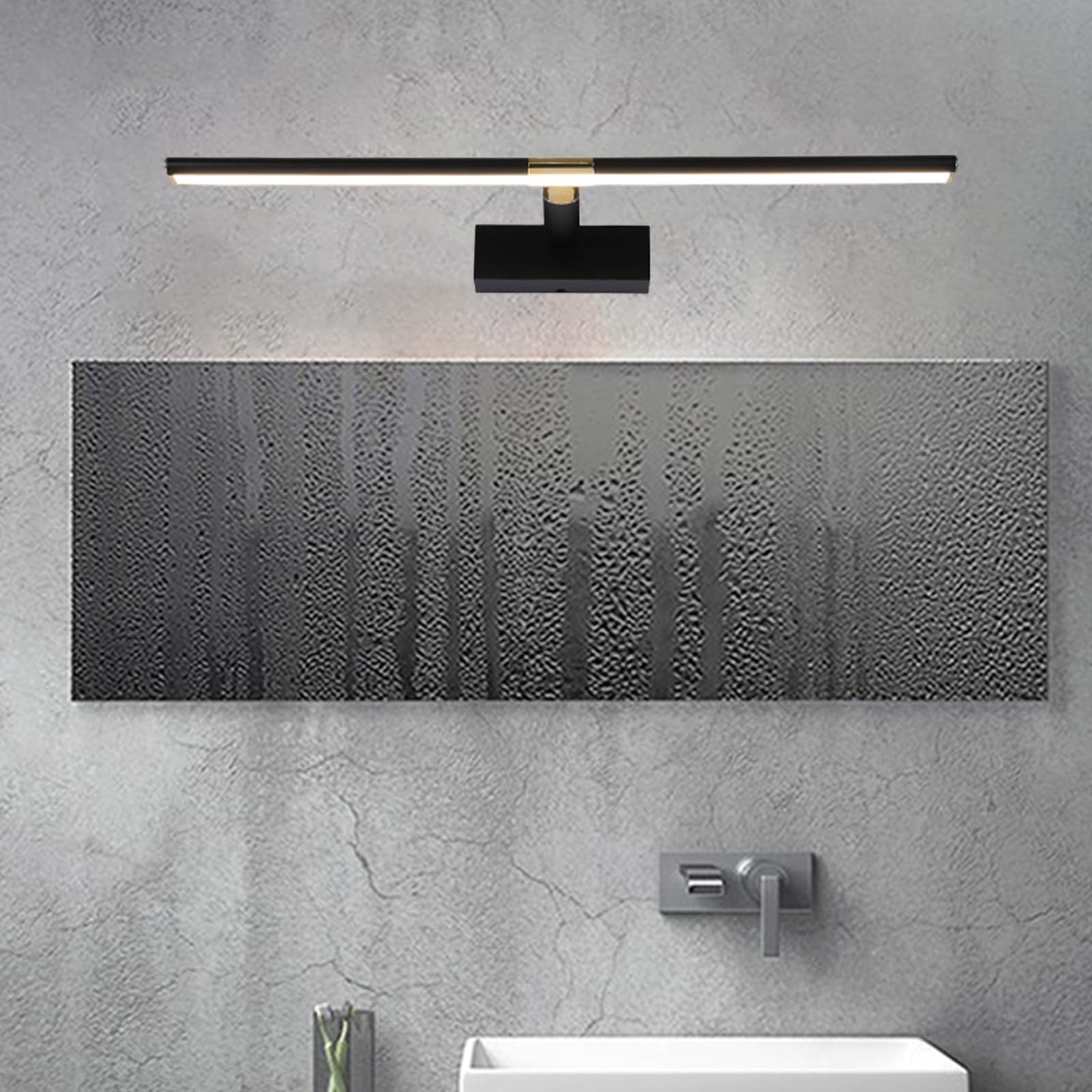 LED Spiegellampe Badezimmer Spiegelschrank Beleuchtung Wandlampen Modern Aluminium Wandleuchten Wasserdicht Spiegelleuchte Badspiegelleuchten Bilderleuchte Badschrank (Silbernes Weißes Licht,40cm)