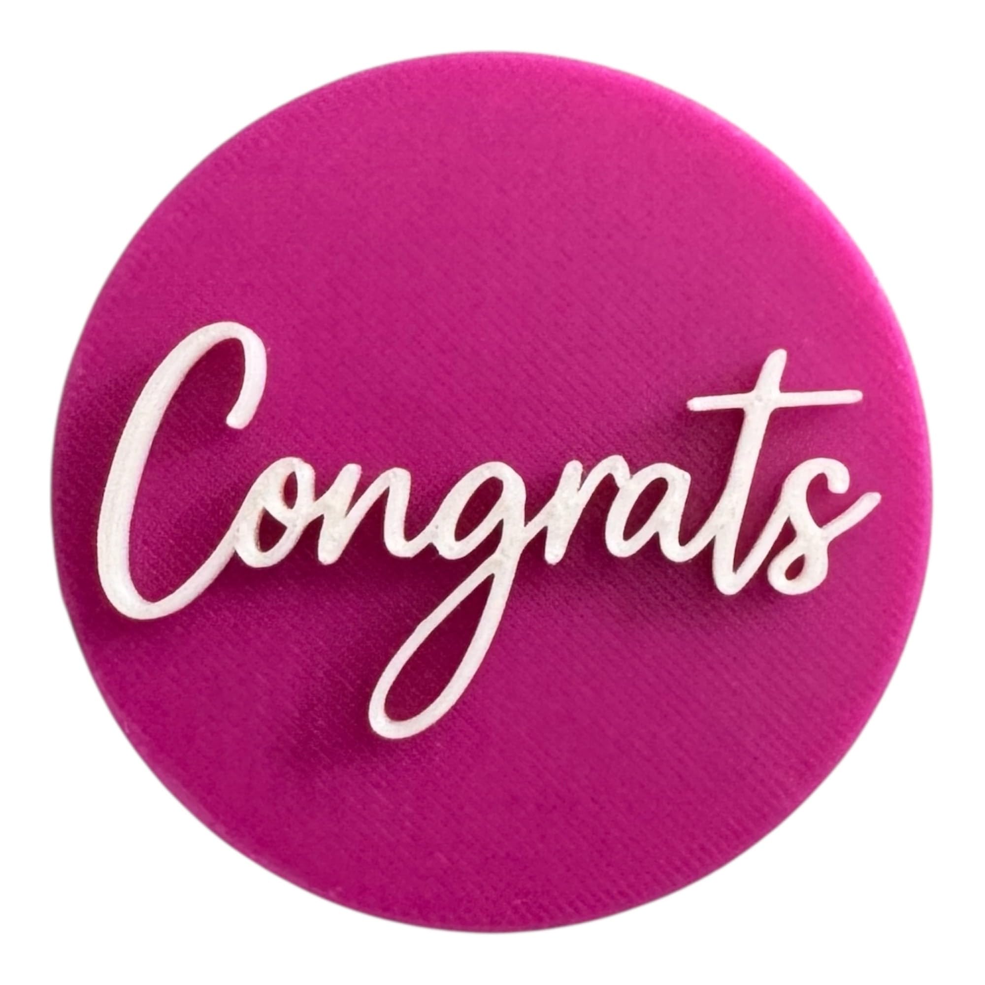 'Congrats' Embosser Stamp for Icing Fondant Cupcake Cake Decoration Frosting Sugar Paste Cookie Baking 6 cm Diameter