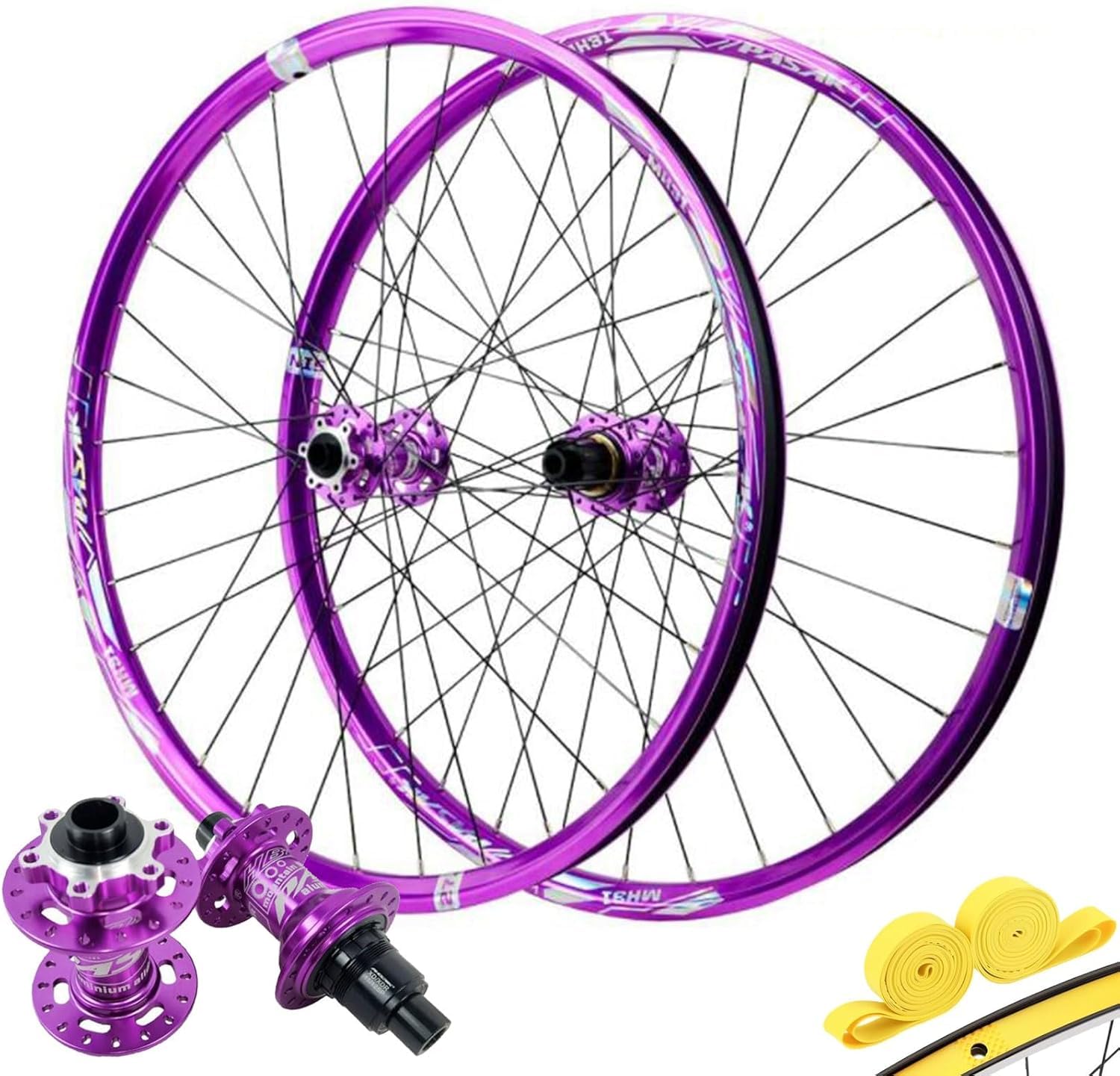 Freno A Disco Bici Ruota Posteriore Anteriore Thru Axle 26 27.5 29in Lega di Alluminio Mountain Bike Ruote Anteriori 2 Posteriori 4 Cuscinetti per 8-12s, Front Rear Wheels, 29inch