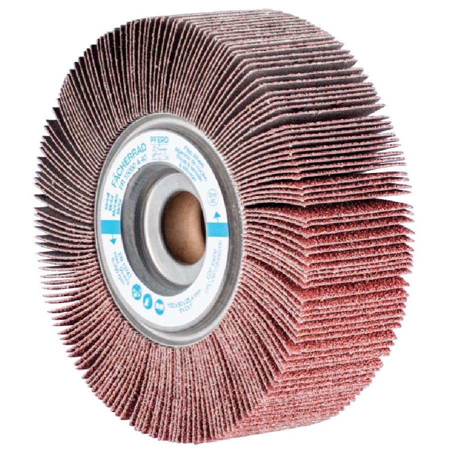PFERD 45620 Unmounted Flap Wheel, Aluminum Oxide, 6" Diameter x 2" Width, 1" Arbor Hole, 6300 RPM, 40 Grit