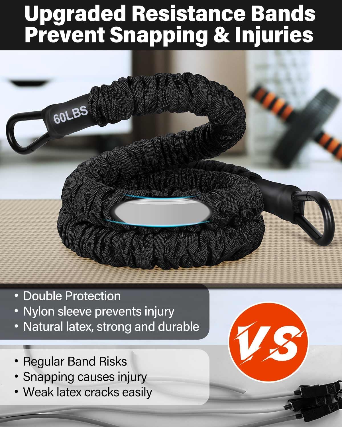 Resistance Bands, Exercise Bands, Resistance Bands for Working Out, Pull Up Assistance Bands, Work Out Bands with Handles for Men and Women Fitness, Strength Training Equipment - Image 5