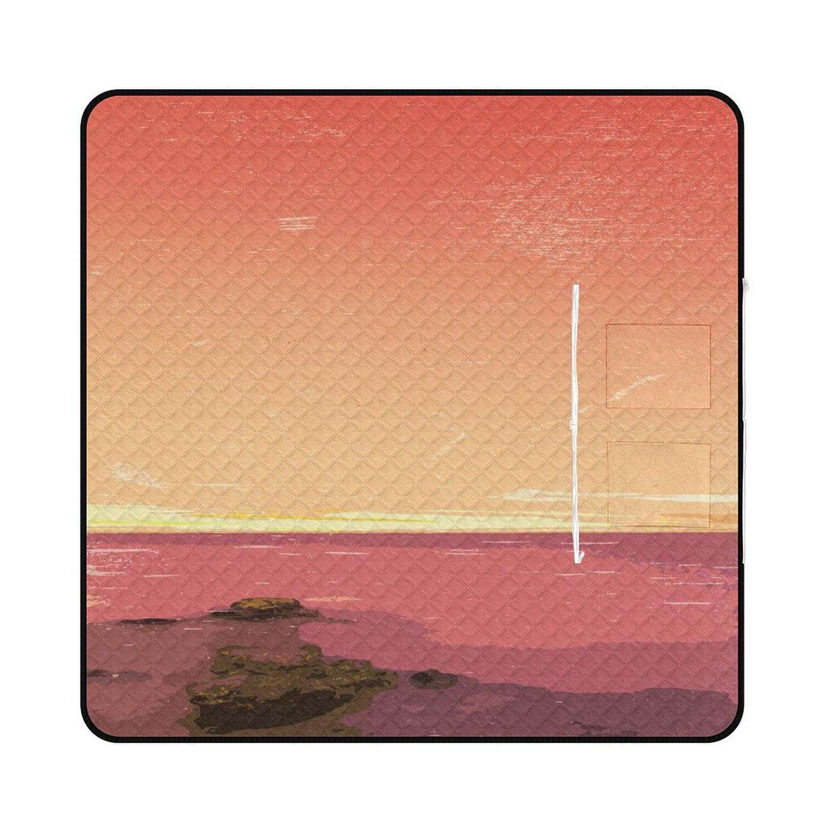 Couverture de pique-nique extra large avec sangle de transport - Pliable, légère et imperméable - 200 x 200 cm - Pour plage, camping, randonnée, parc, terrasse
