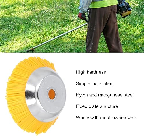 Miniatura 2 de TOPINCN Cepillo de rueda de nailon de 0.984 in, recortadora de alta dureza, cepillo giratorio para malas hierbas, nudo de torsión, alambre de acero,