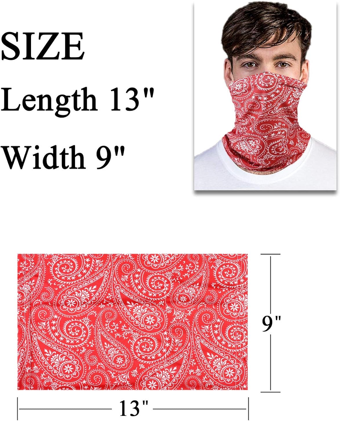 Neck Gaiter Bandana Men Women, Magical Multi Function,Half Face Protective Balaclava, Headwear, Headgear, Infinity Scarf, Safety Head Cover for Runnig Fishing Biker Sun Motorcycle