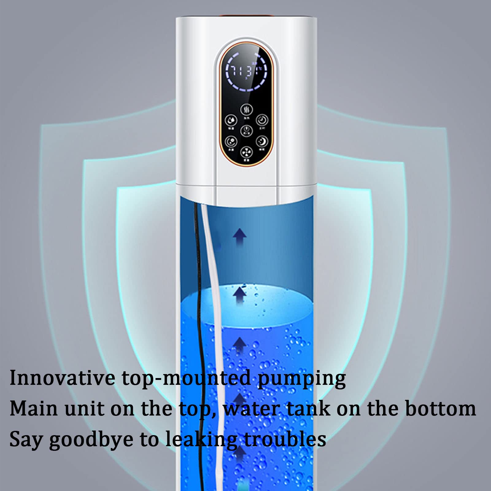 Umidificatore da pavimento con riempimento dall'alto Purificatore d'aria Silenzioso Creatore di nebbia da pavimento Umidostato Diffusore di oli essenziali Modalità nebbia regolabile Umidità costante