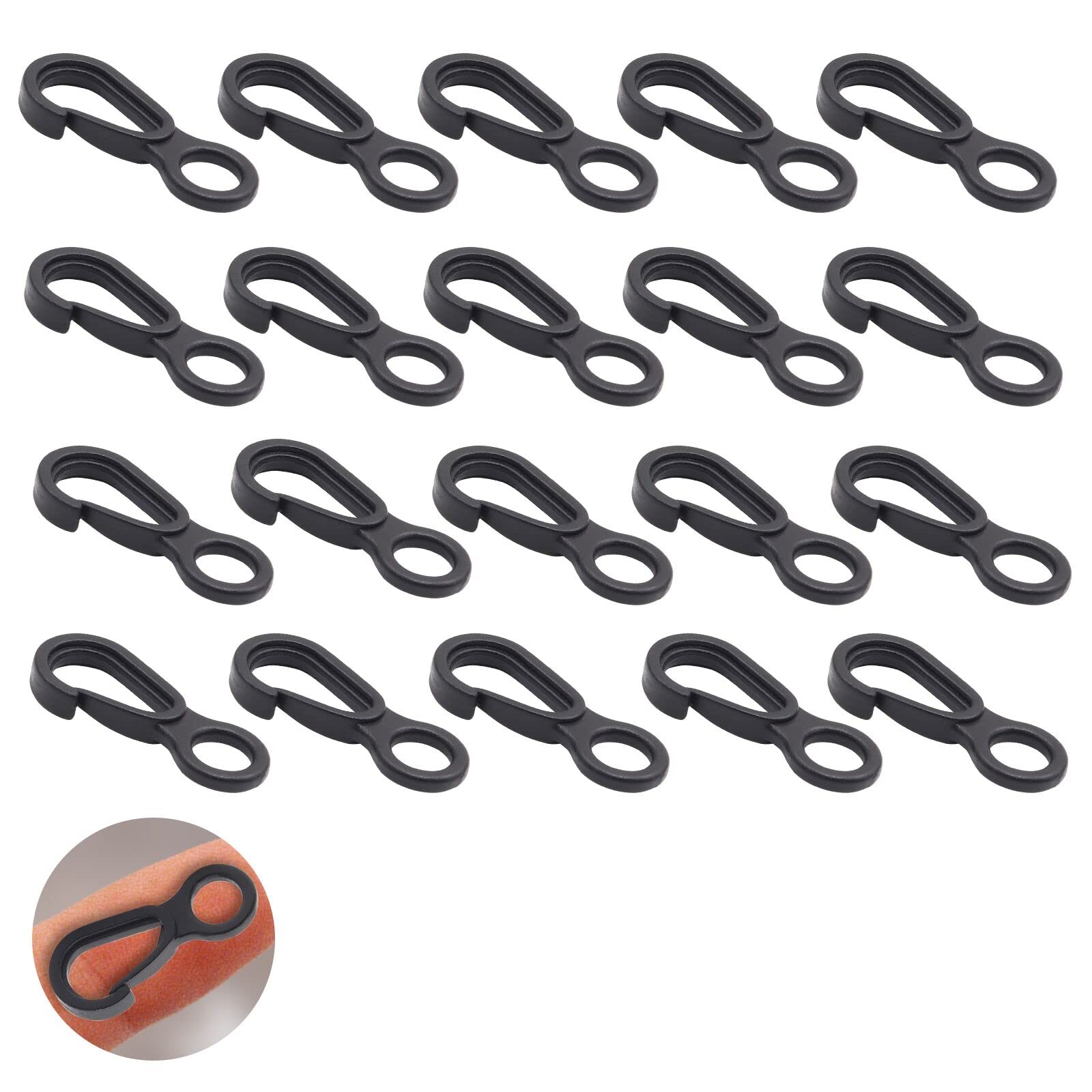 Ygmylandbb Mini Spring Snap Hook Plastic Carabiner Clip Tiny Hanging Buckle Carabiners for Backpack Keychain Outdoor Activities, 20pcs