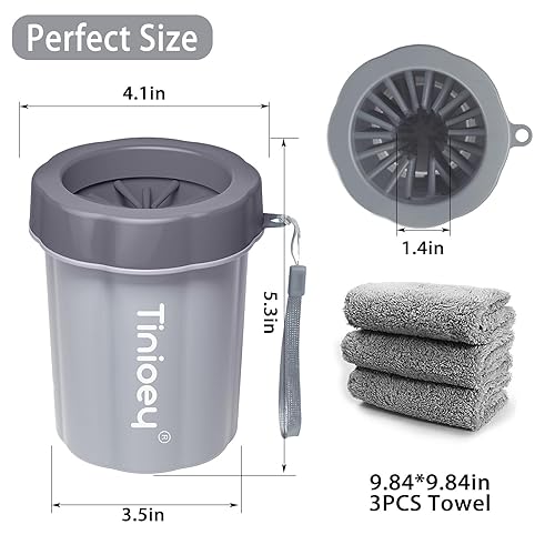 Miniatura 48 de Limpiador de patas de perro para perros grandes (con 3 toallas y cepillo de baño para perro), limpiador de patas de perro, limpiador de patas