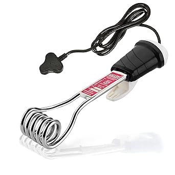 AMAZIO Immersion Rod [ SHOCK PROOF ] [ WATER PROOF ] [ 1.9 METER CORD ] POWER SAVER [ MULTI -COLOUR ] 1500 Watt Immersion Water Heater Rod