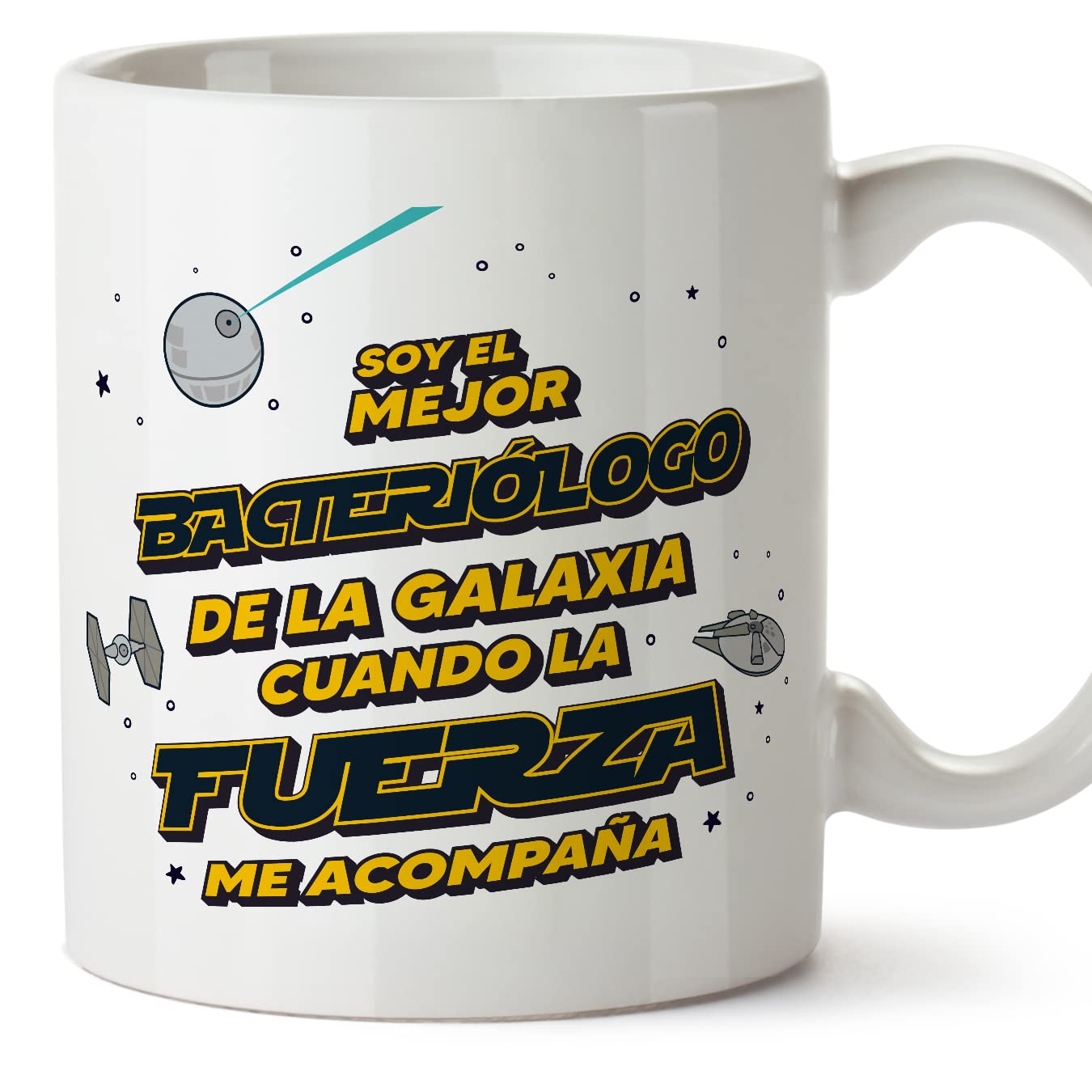 MUGFFINS Tazas para JEFE hombre - En Español - Mejor de la Galaxia Cuando Fuerza me Acompaña - 11 oz / 330 ml - Regalo original y divertido — view 391