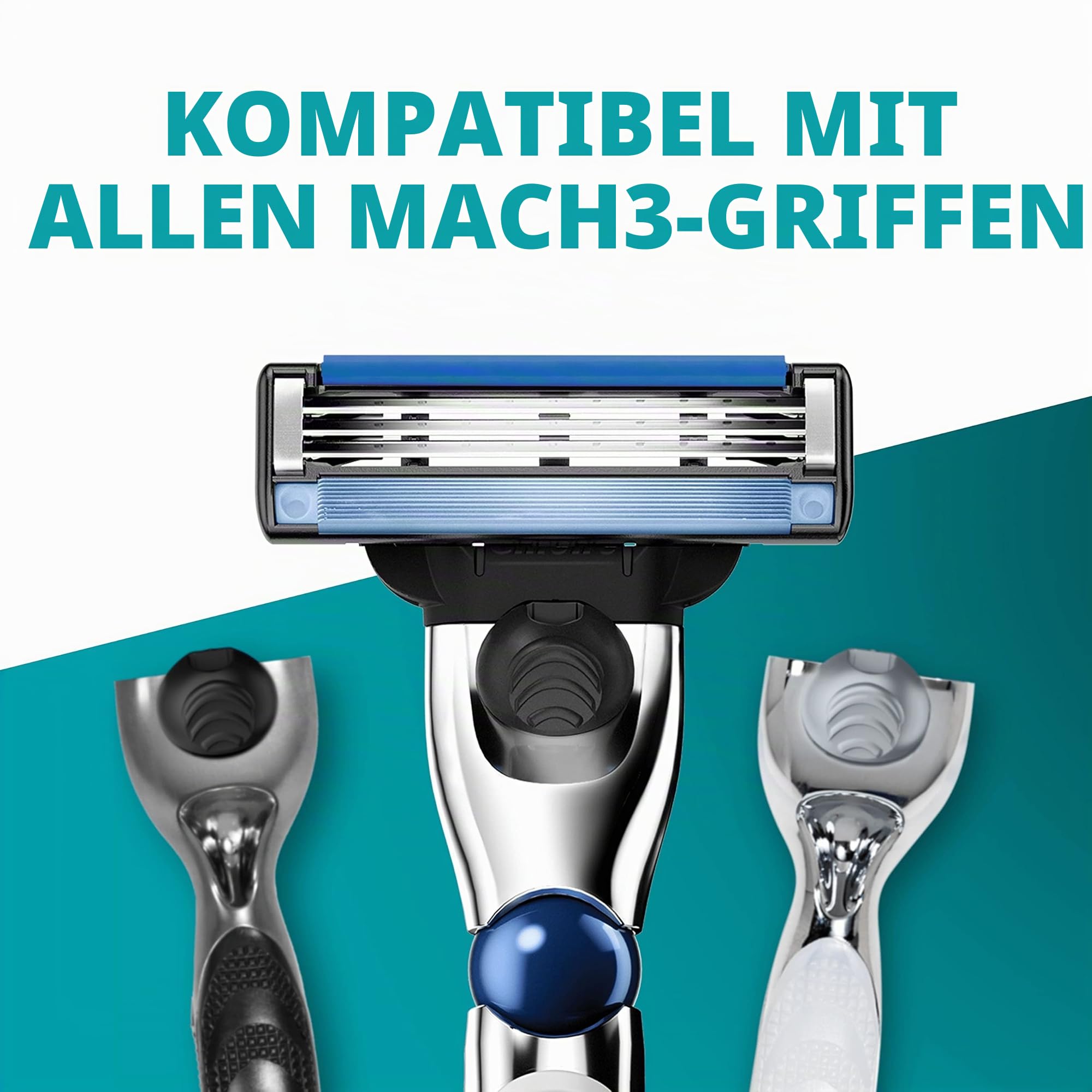 Gillette Mach3 Turbo Ersatz-Rasierklingen für Herren, 3 Klingen, 16 Ersatzklingen